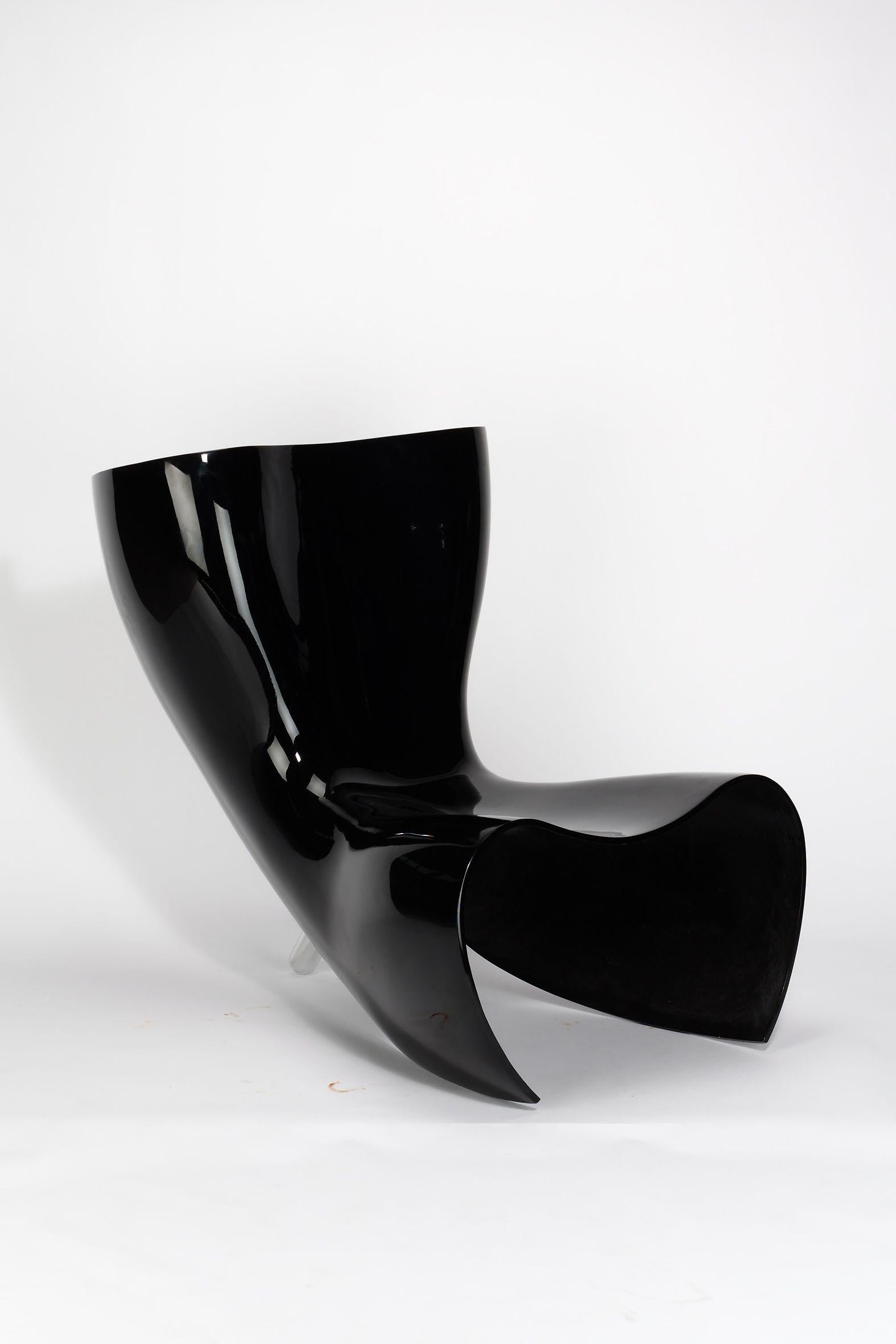 Felt Armchair by Marc Newson in Polished Lacquered Fiberglass For Sale 2