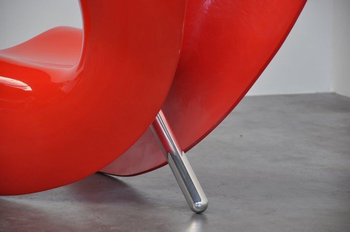 Felt Armchair by Marc Newson in Polished Lacquered Fiberglass For Sale 3