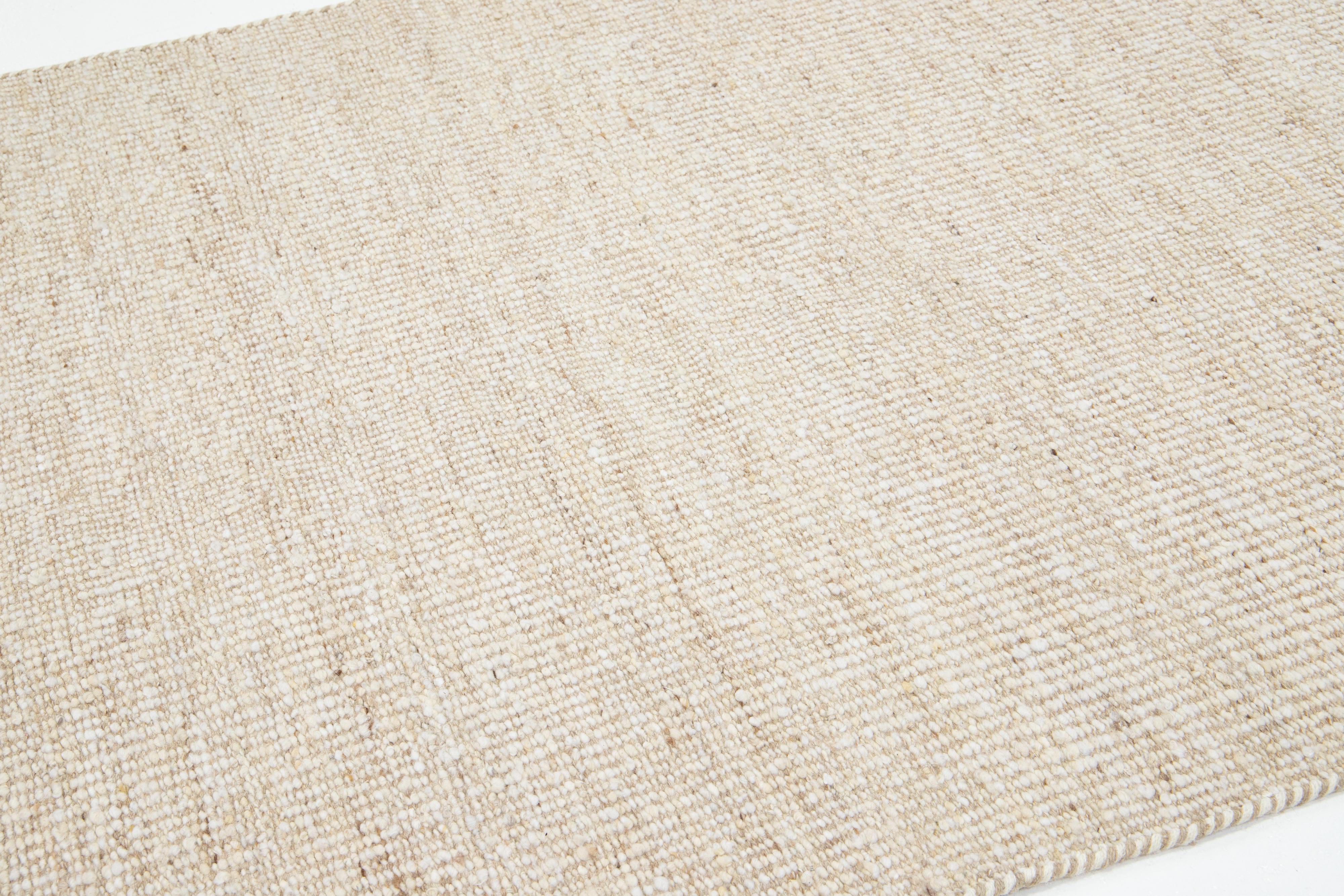 Felted Handmade Beige  Wool Rug Modern Organic by Apadana In New Condition For Sale In Norwalk, CT