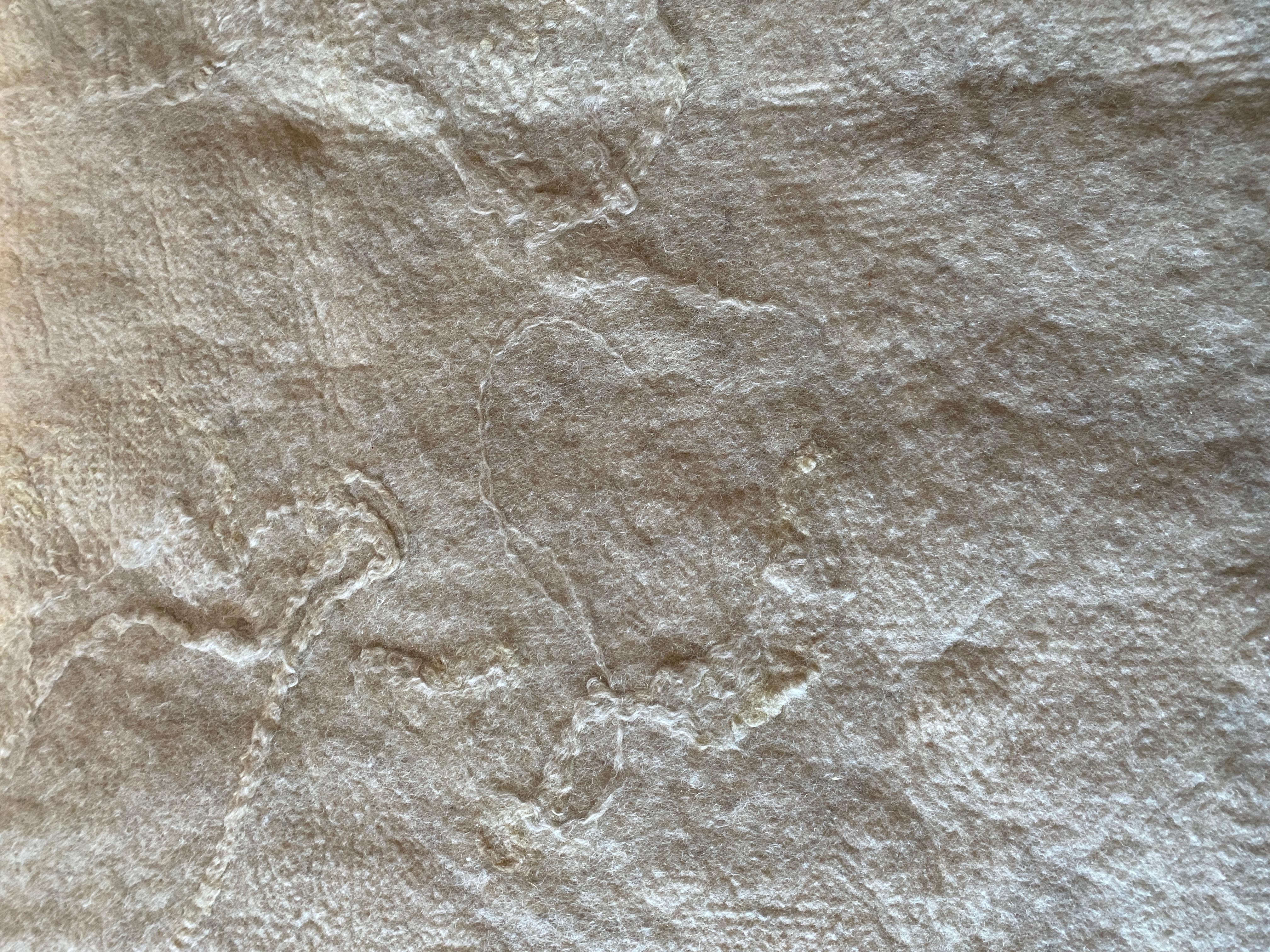 Organic Modern Felted Wool BED COVERLET by JG SWITZER For Sale