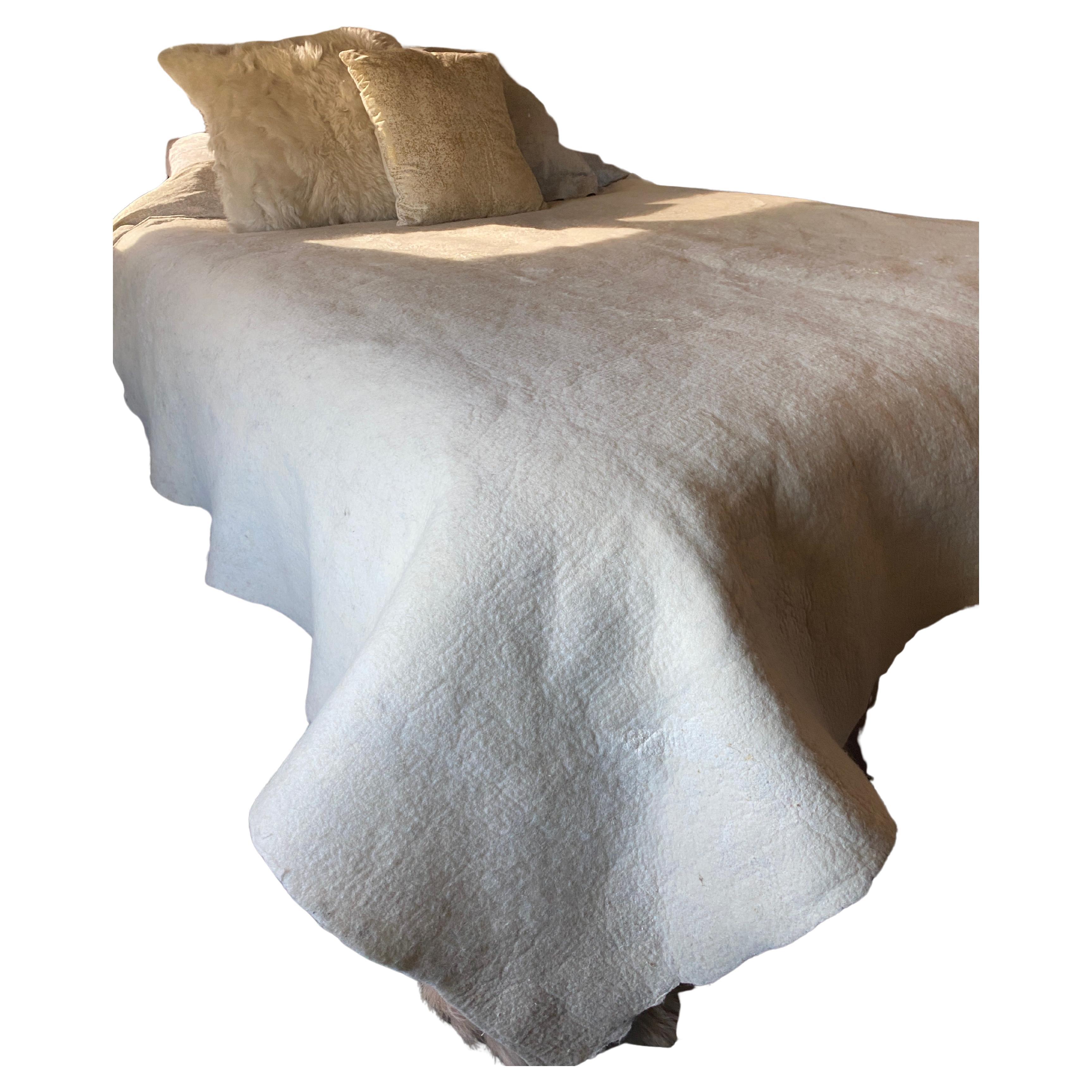 Felted Wool BED COVERLET by JG SWITZER For Sale