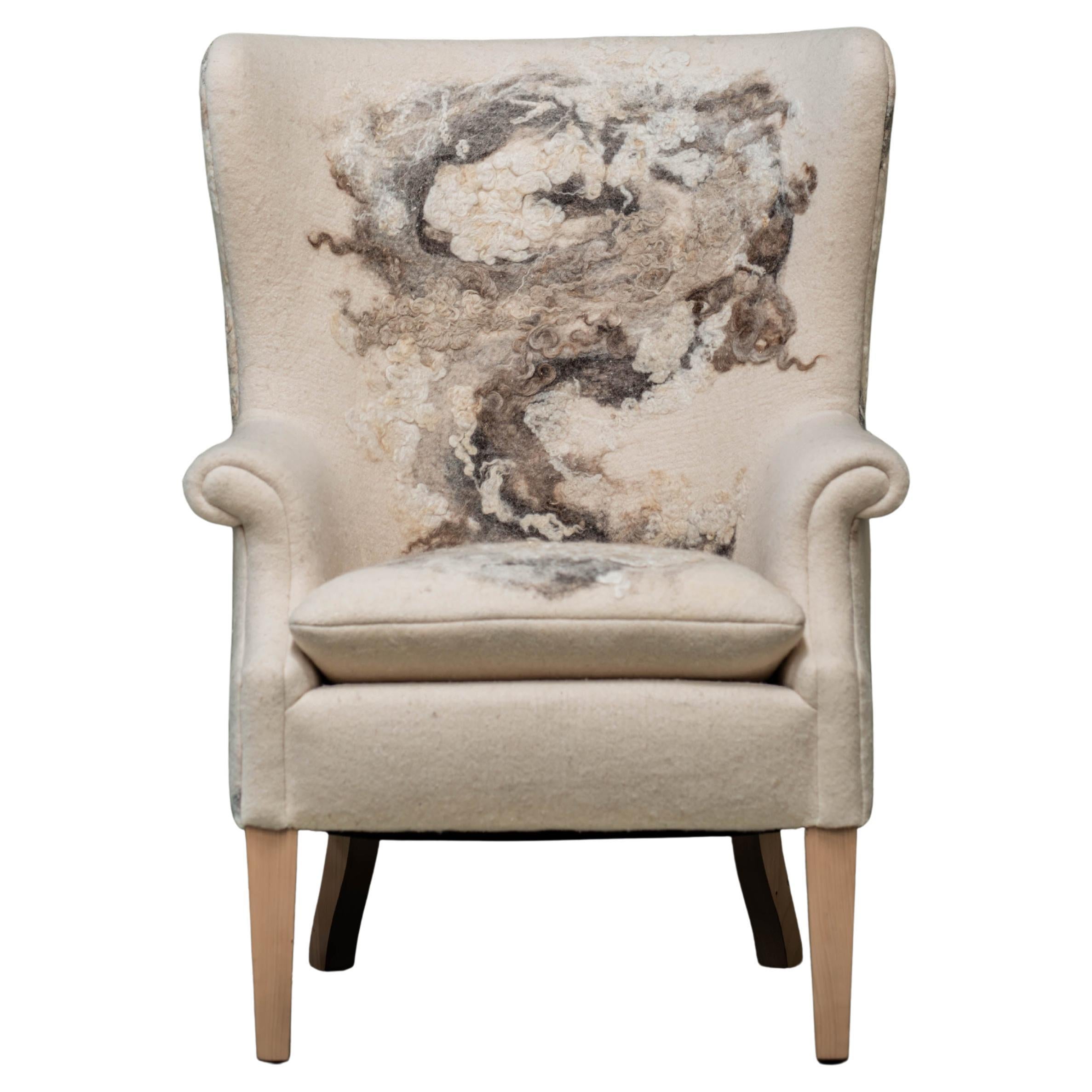 Chaise à dossier Empire en laine feutrée JG SWITZER