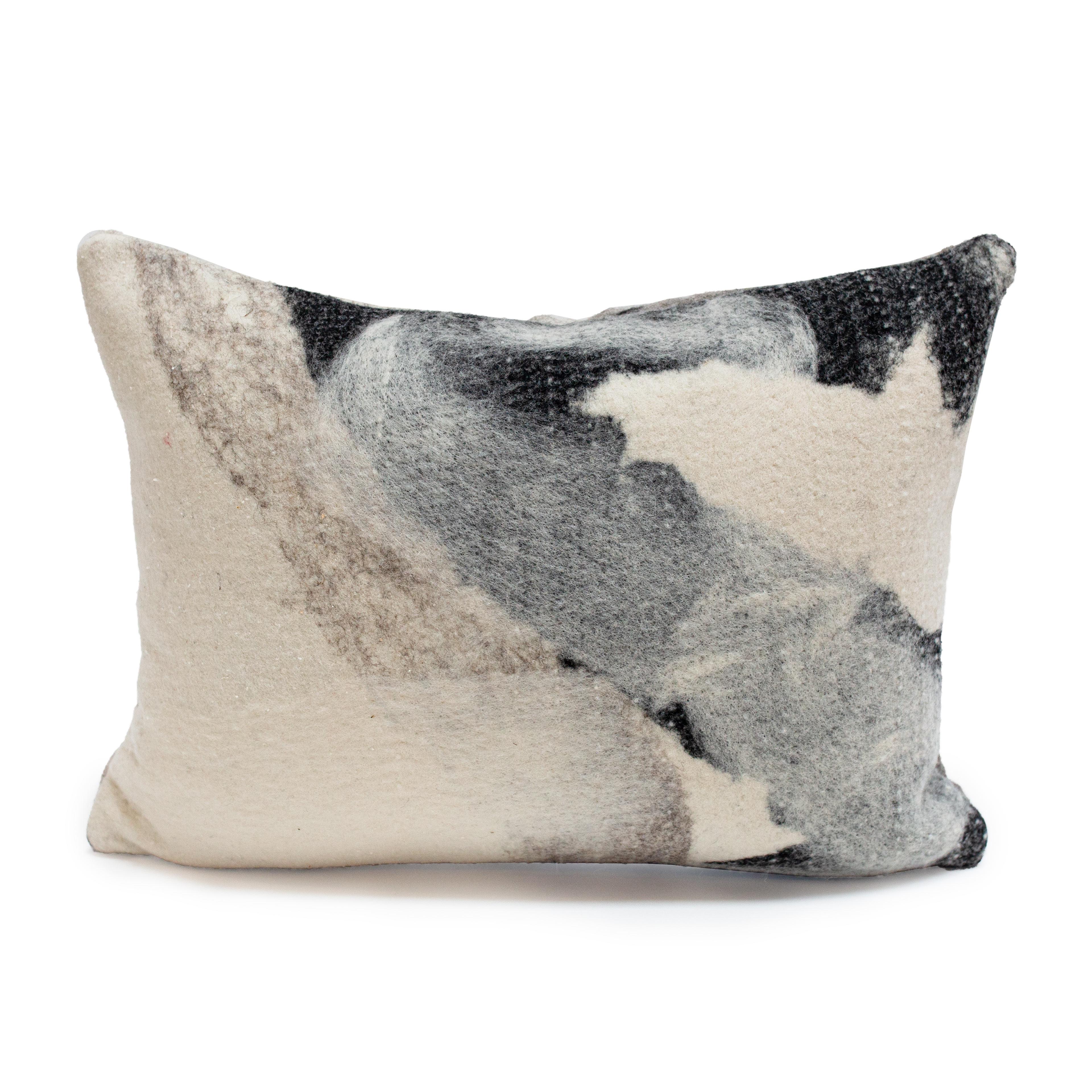 Organic Modern Felted Wool Pillow 