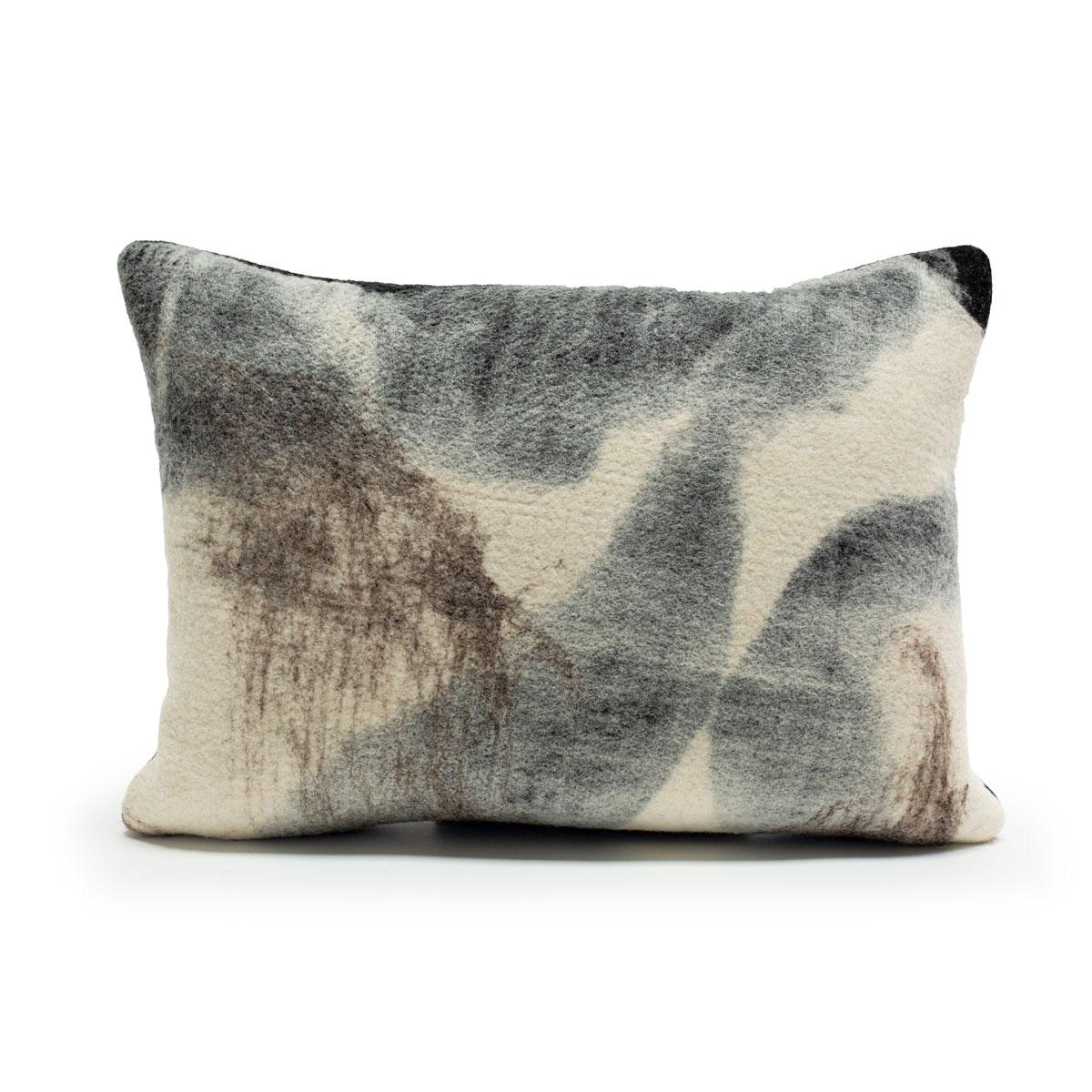 Organic Modern Felted Wool Pillow 