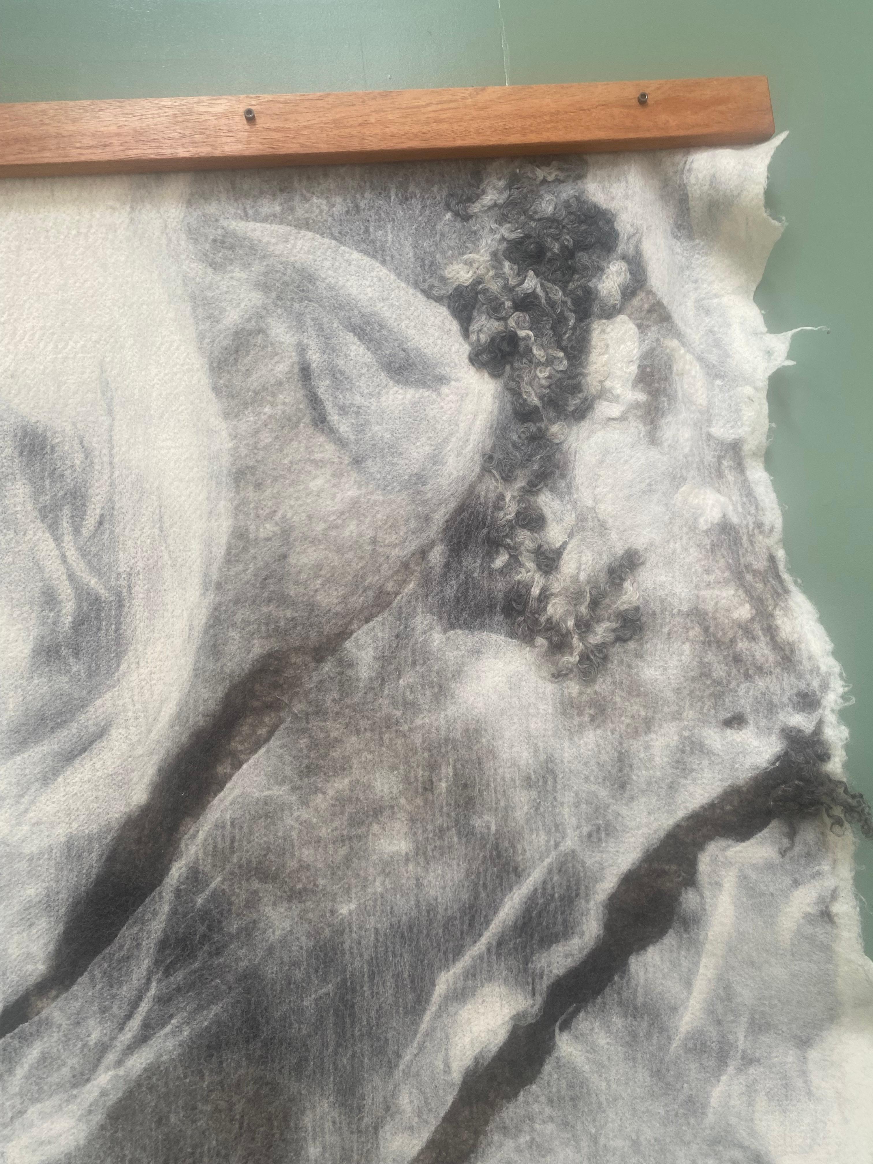 Arte mural en lana de fieltro de JG Switzer, MI OVEJA TUVO ESTE SUEÑO Estadounidense en venta