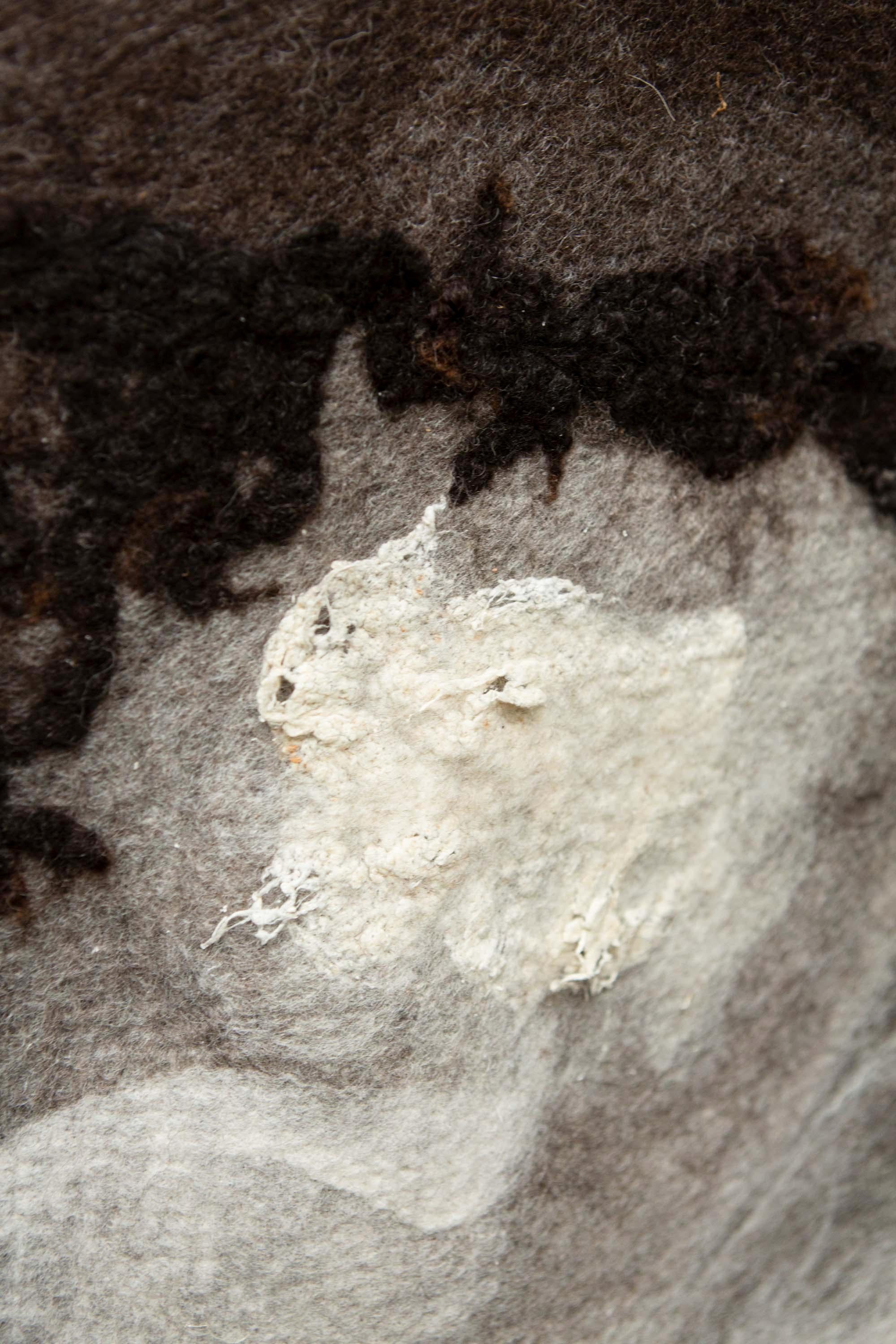 Hand-Crafted Felted Wool Wall Art by JG Switzer, Sheep Dream #1 For Sale