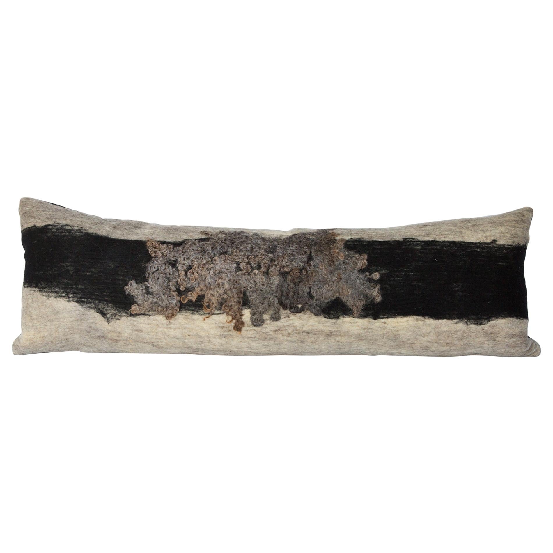 Felted California Wool Wensleydale Body Pillow backed in Merino Fabric, in stock