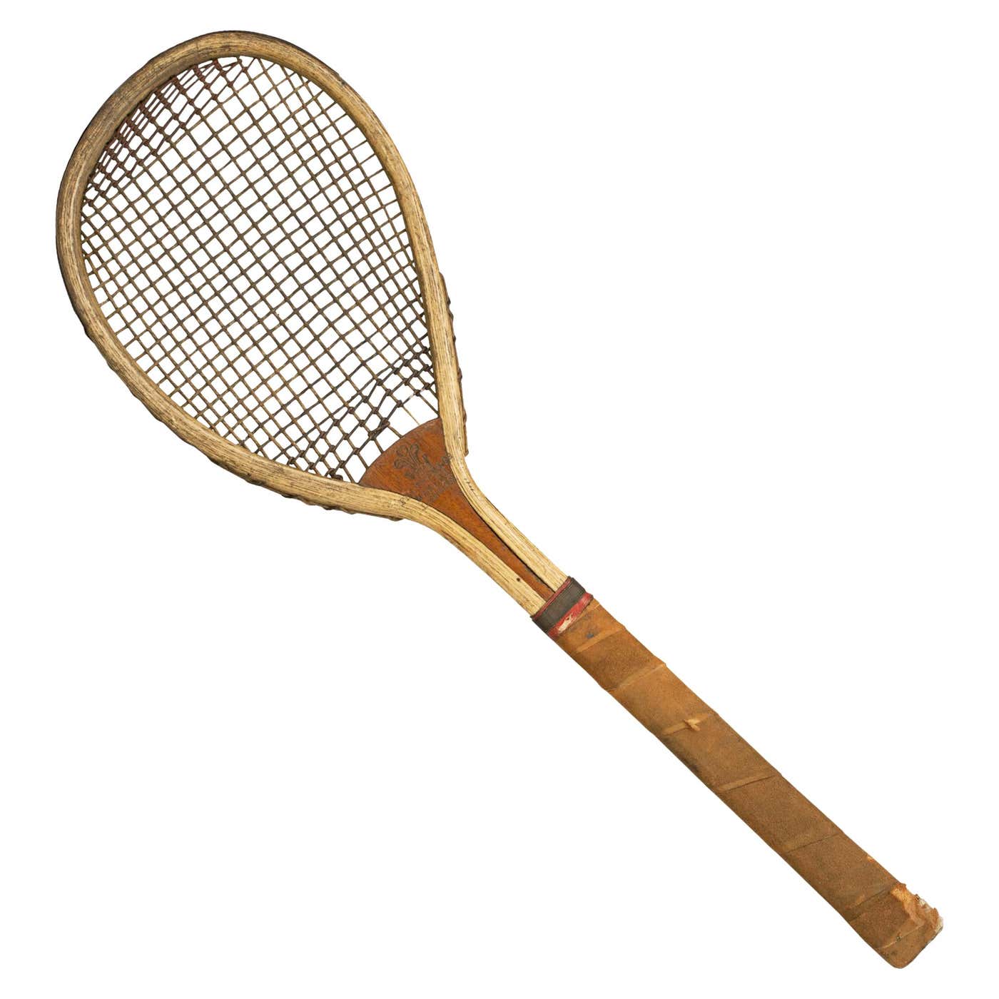 Feltham Lawn Tennis Racket, Lop Sided, Tear Drop Shape, Antique and ...
