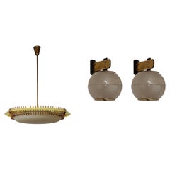 "Feltre" Sconces for Greco, Set of 2 + Angelo Lelii "12697" Ceiling Lamp