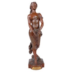 Figurine féminine en bronze d'après Edouard Drouot (1859-1945) 