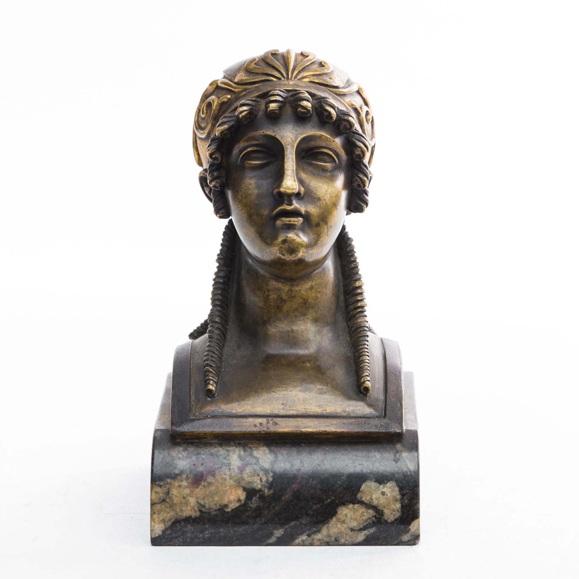 Female Bust, Empire Cabinet Sculpture, Ormolu, 20th Century For Sale 4