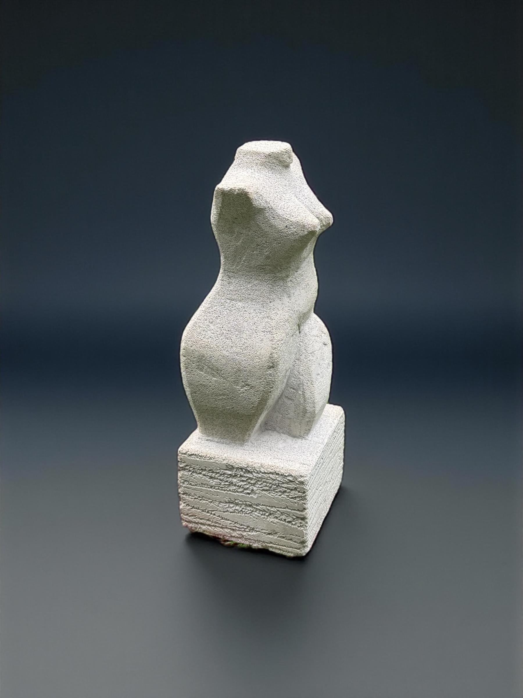 Hand-Carved Female Bust Figure Carved Sculpture of Aerated Concrete, Denmark 1980's For Sale
