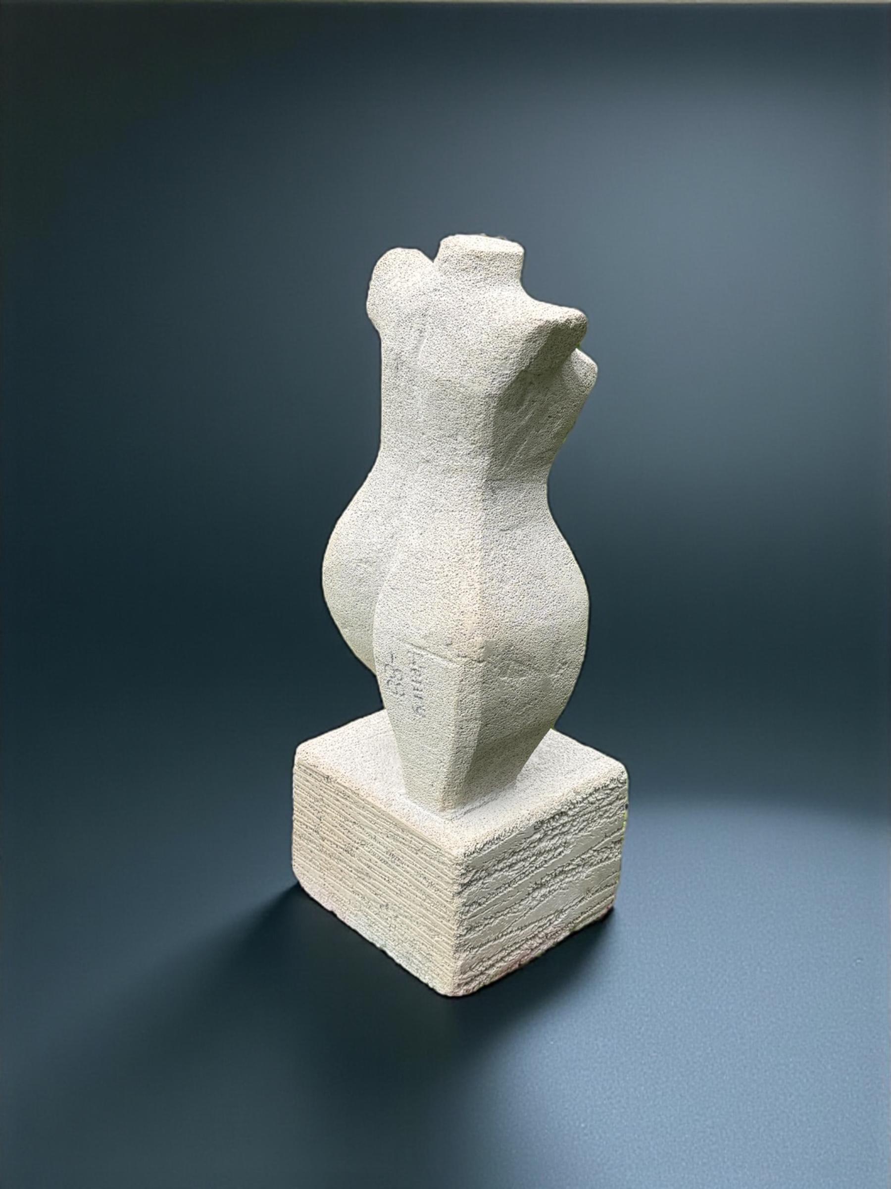 Female Bust Figure Carved Sculpture of Aerated Concrete, Denmark 1980's In Good Condition For Sale In London, GB