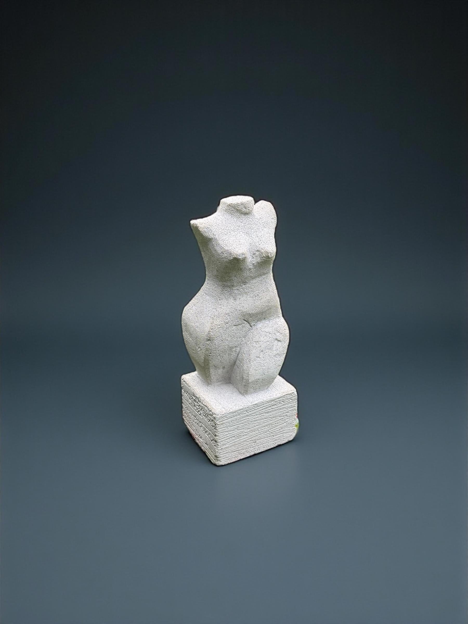 Late 20th Century Female Bust Figure Carved Sculpture of Aerated Concrete, Denmark 1980's For Sale
