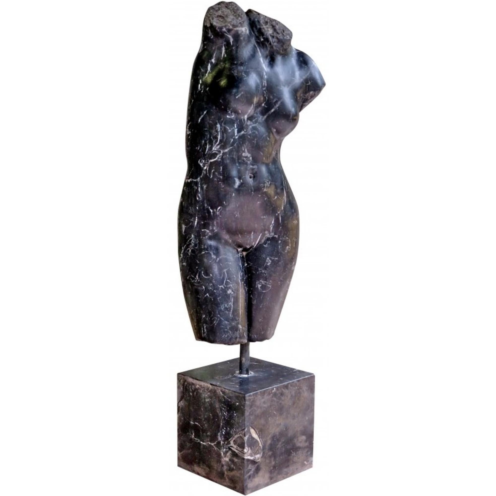 Modern Female Bust, Roman Venus in Black Marble Early 20th Century