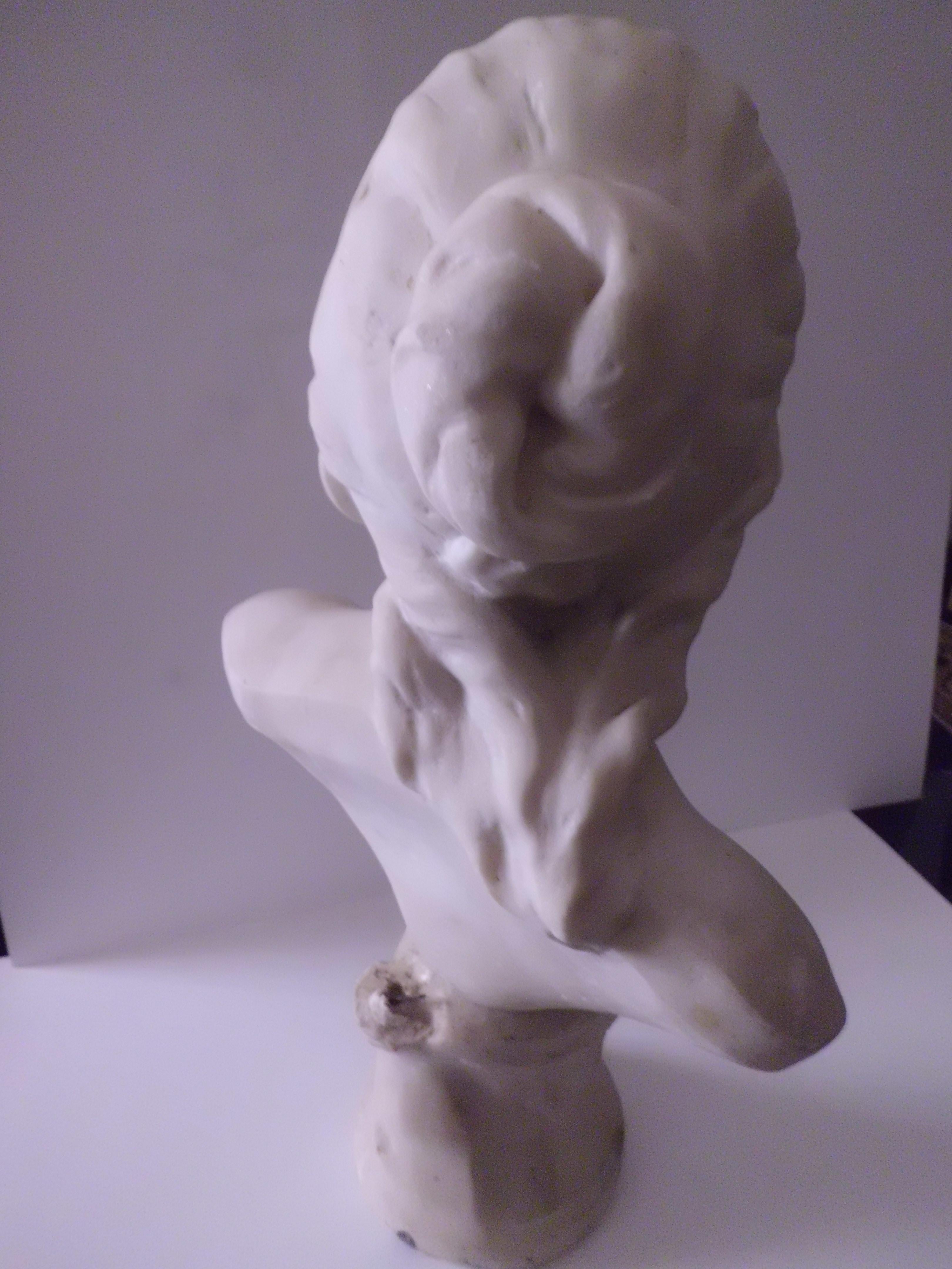 Italian Female Bust Statuary White Marble, Italy, 19th Century For Sale