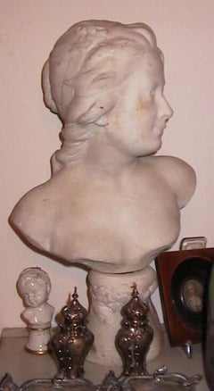 Female Bust Statuary White Marble, Italy, 19th Century