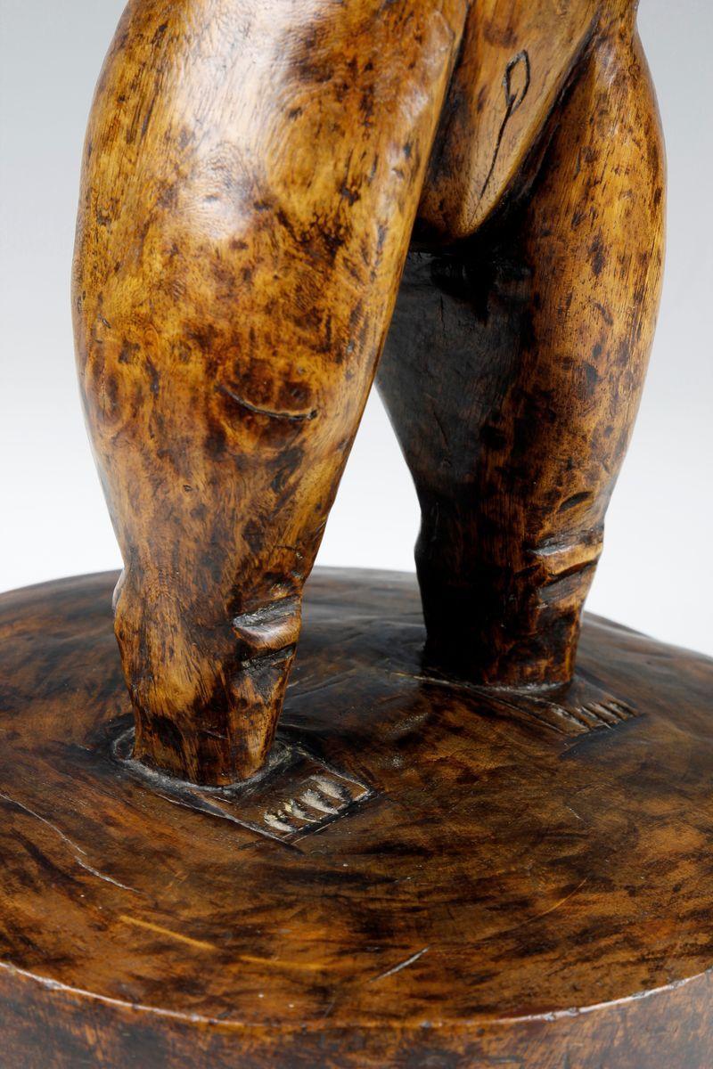 Carved Early 20th Century Female Caryatid Stool  For Sale