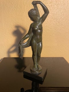 Female classic Art Déco Bronze figure by Lucien Alliot.France 1920s. Signed.