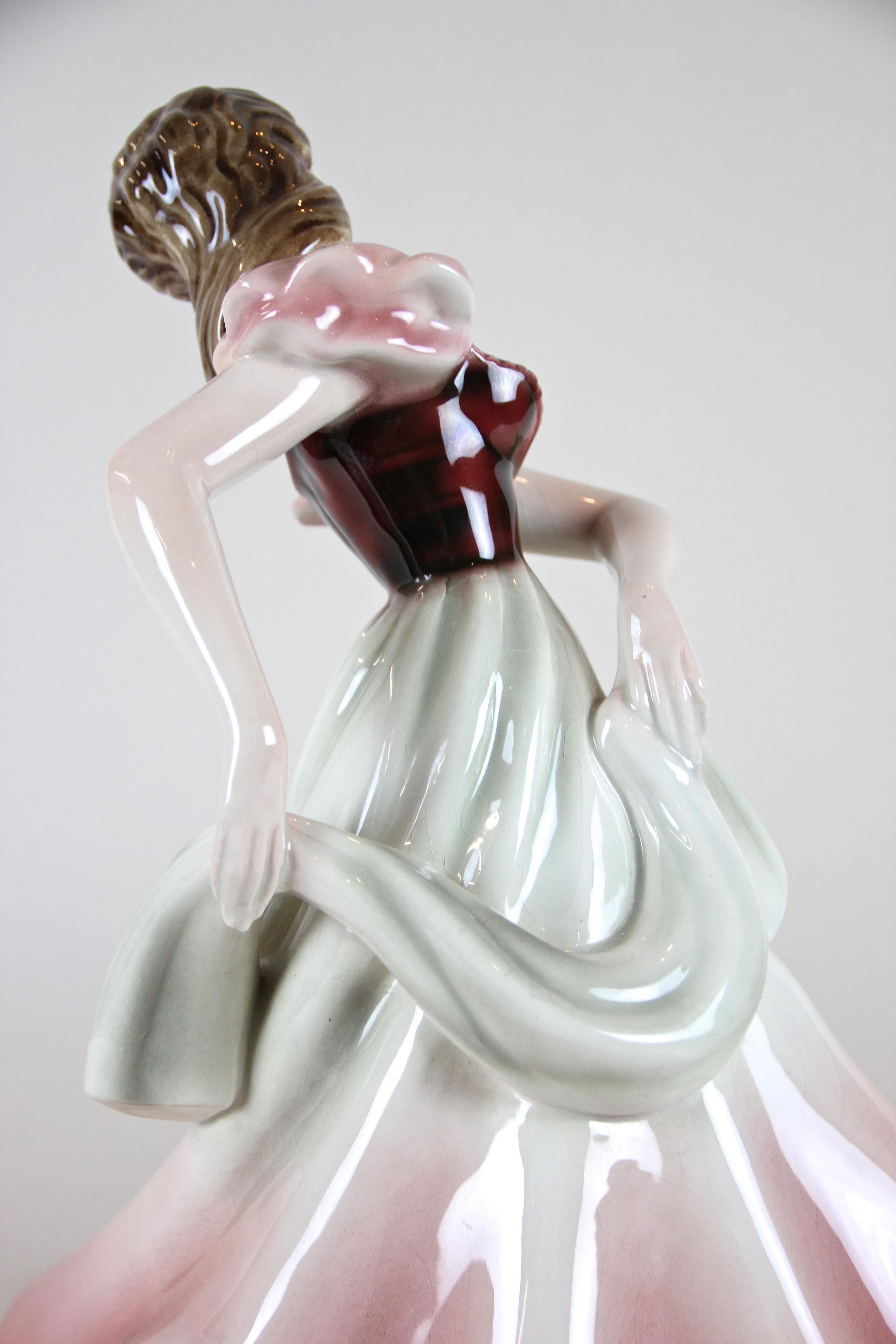 Female Dancer Sculpture by Keramos Vienna Art Deco, Austria, circa 1925 4