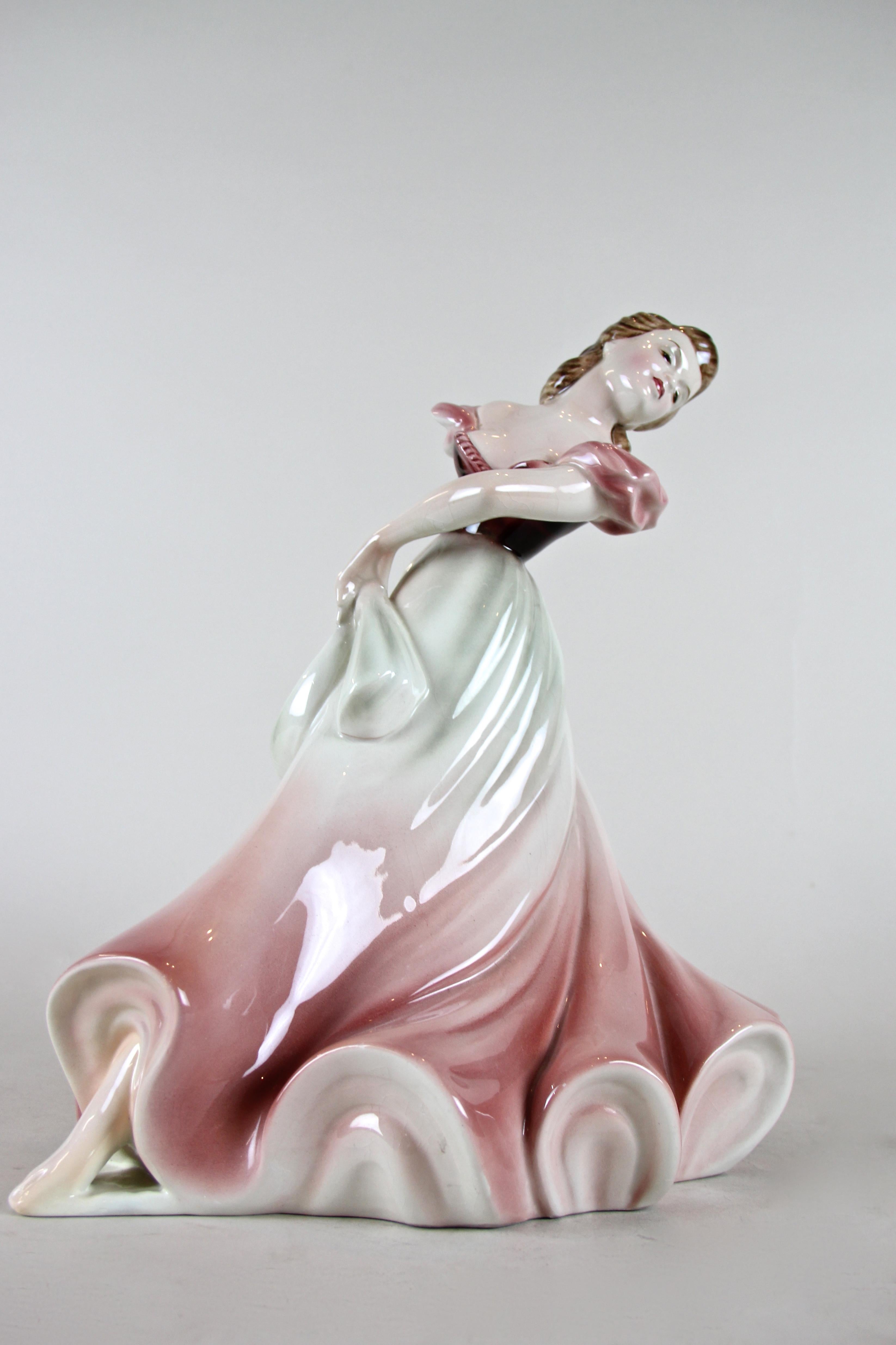 Female Dancer Sculpture by Keramos Vienna Art Deco, Austria, circa 1925 5