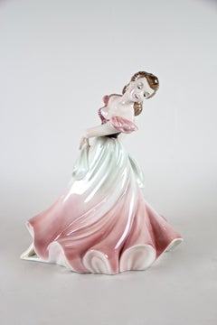 Female Dancer Sculpture by Keramos Vienna Art Deco, Austria, circa 1925