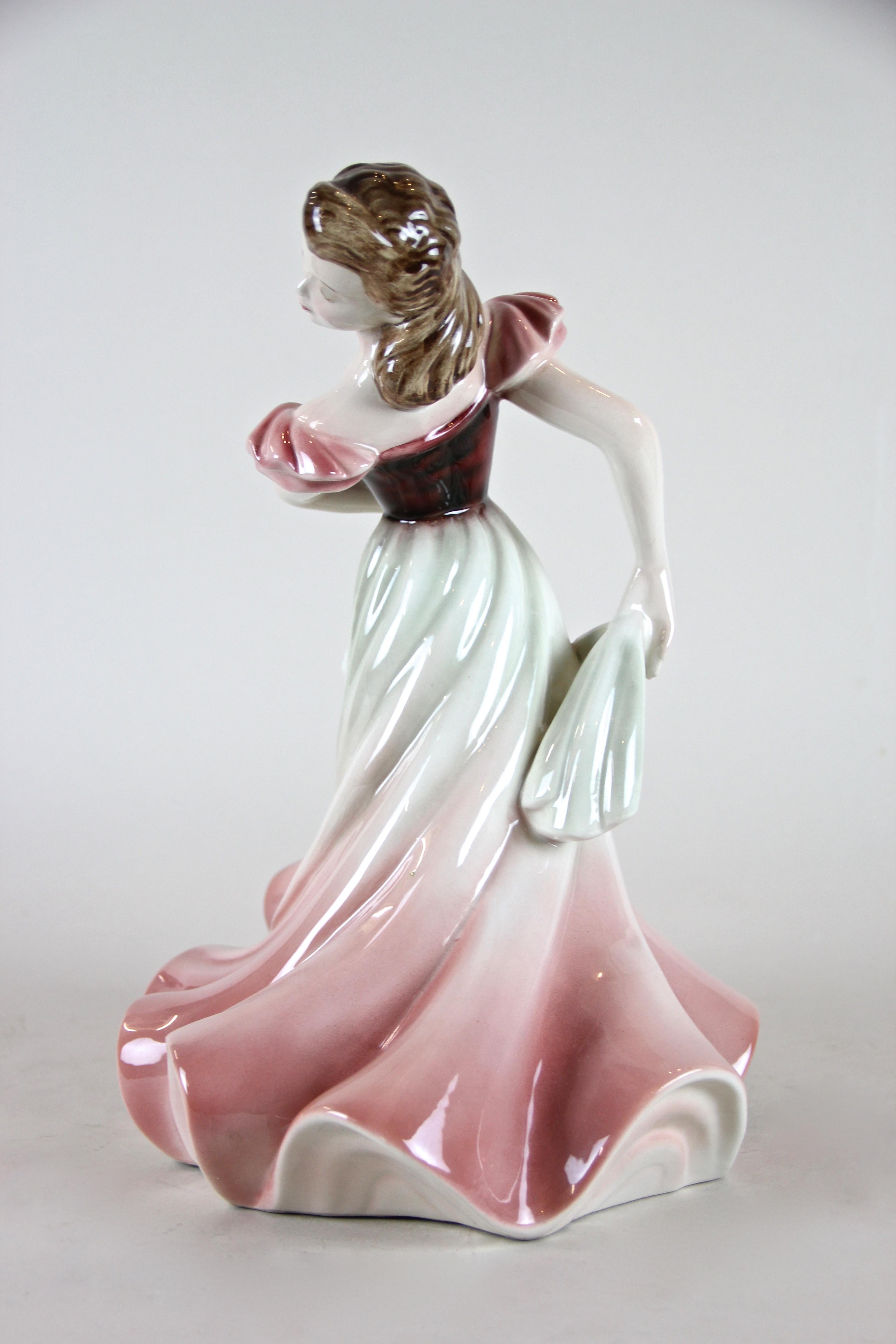 Austrian Female Dancer Sculpture by Keramos Vienna Art Deco, Austria, circa 1925