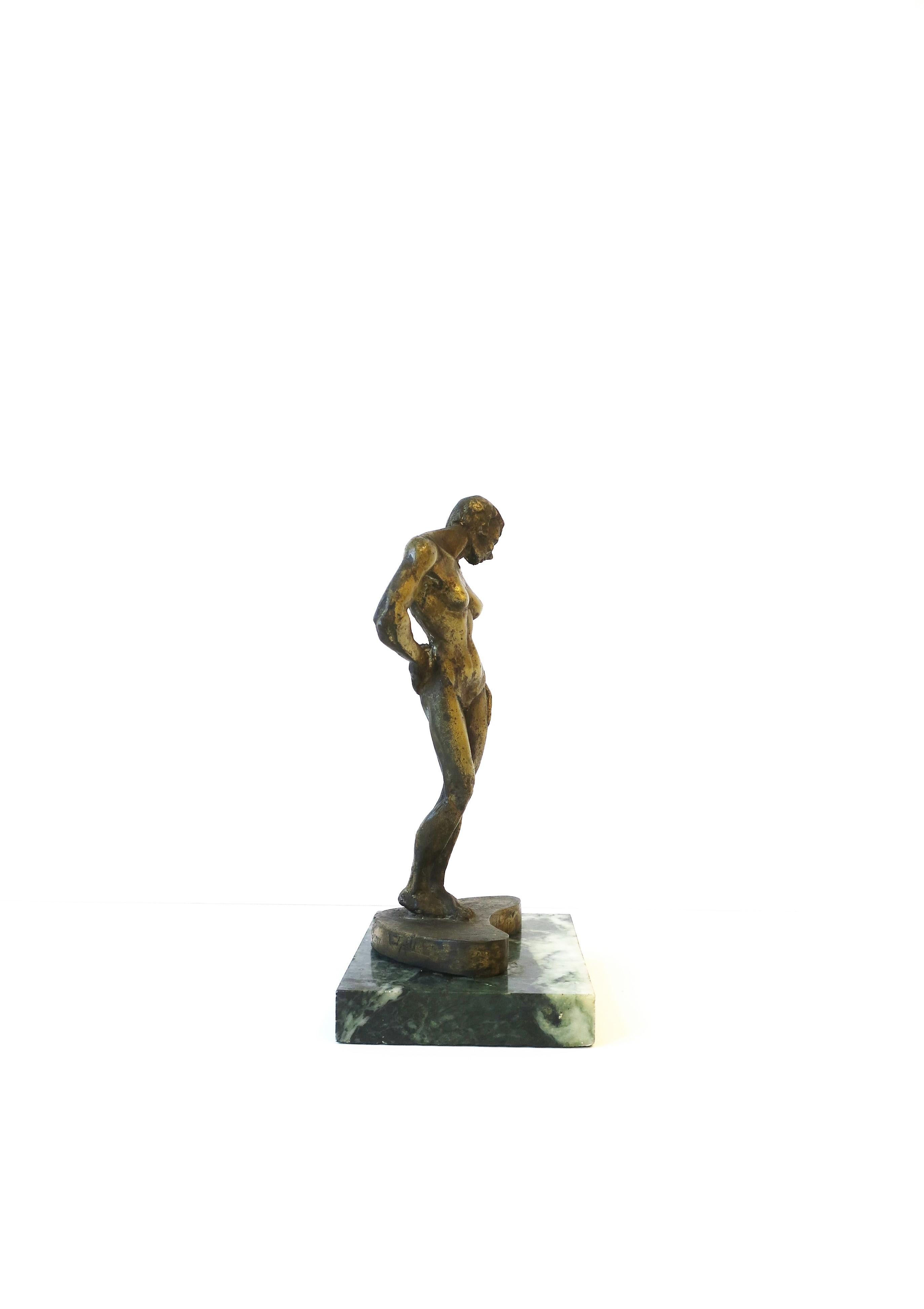 Art-Déco-Bronze-Skulptur einer weiblichen Bronzeskulptur von Michael Shacham, 1977 im Angebot 3