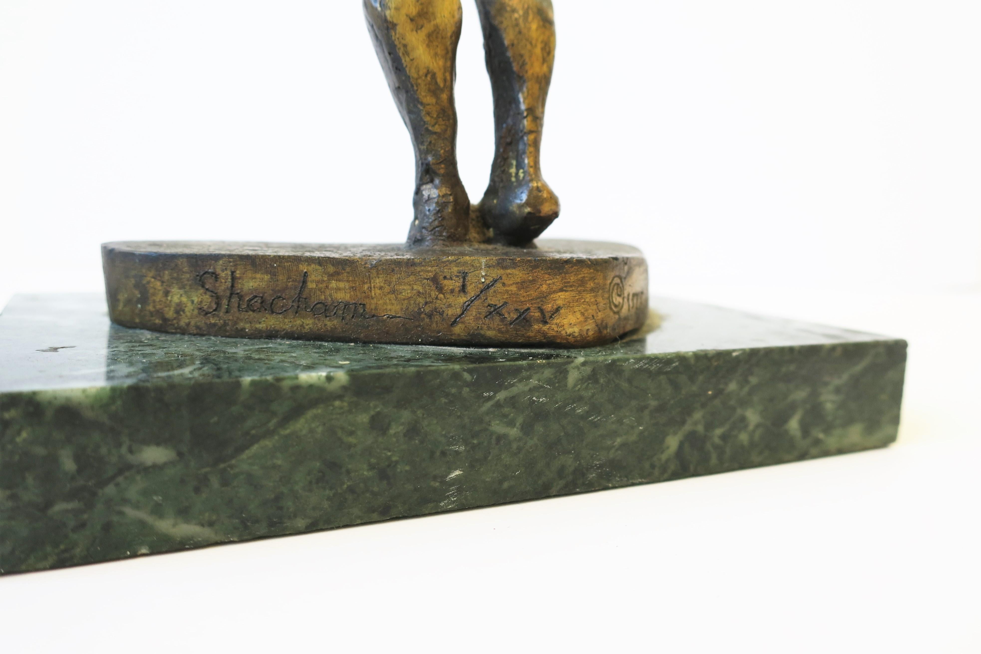 Art-Déco-Bronze-Skulptur einer weiblichen Bronzeskulptur von Michael Shacham, 1977 im Angebot 10