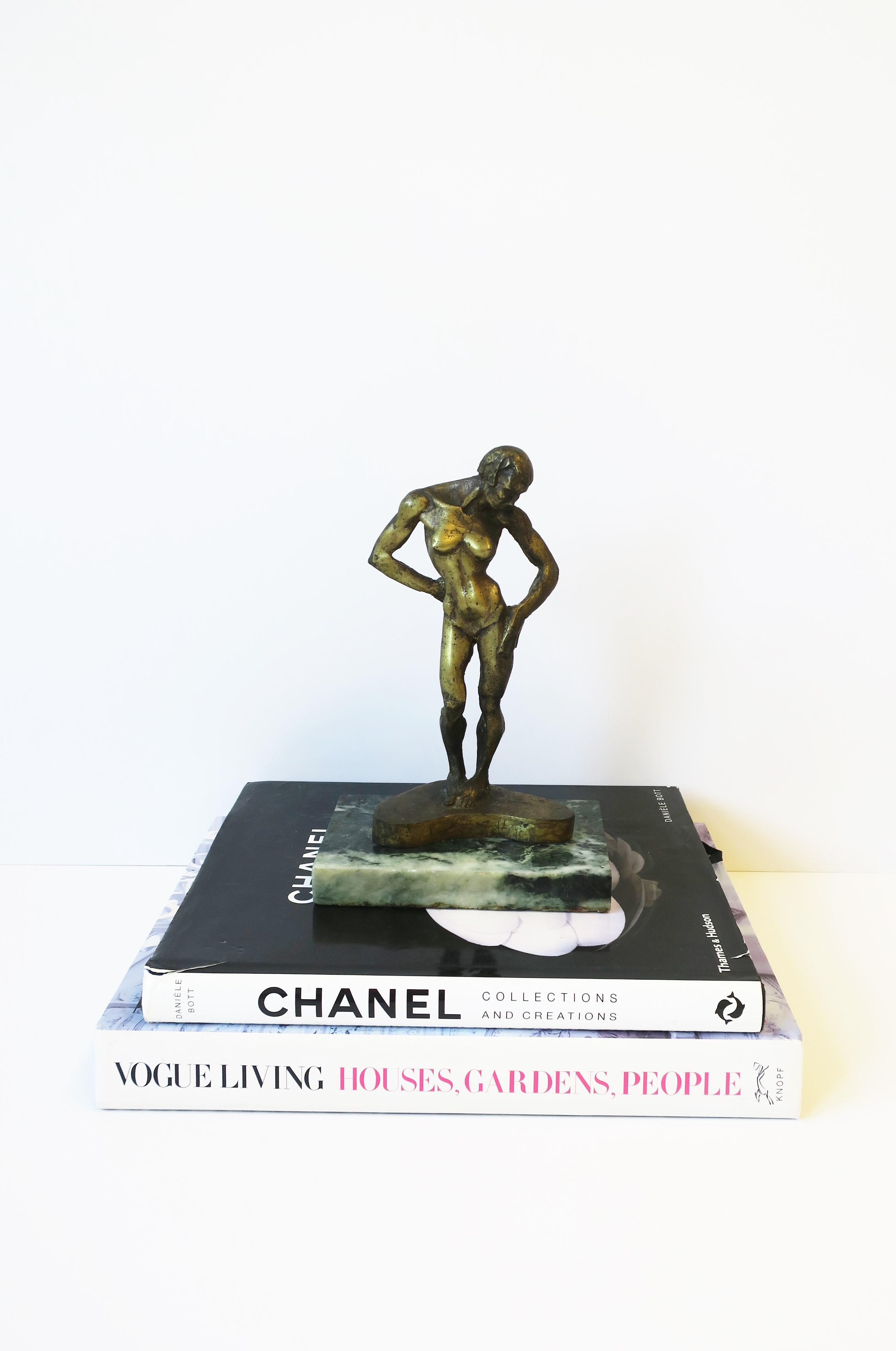 Art Deco Female Bronze Sculpture by Michael Shacham, 1977 For Sale 1
