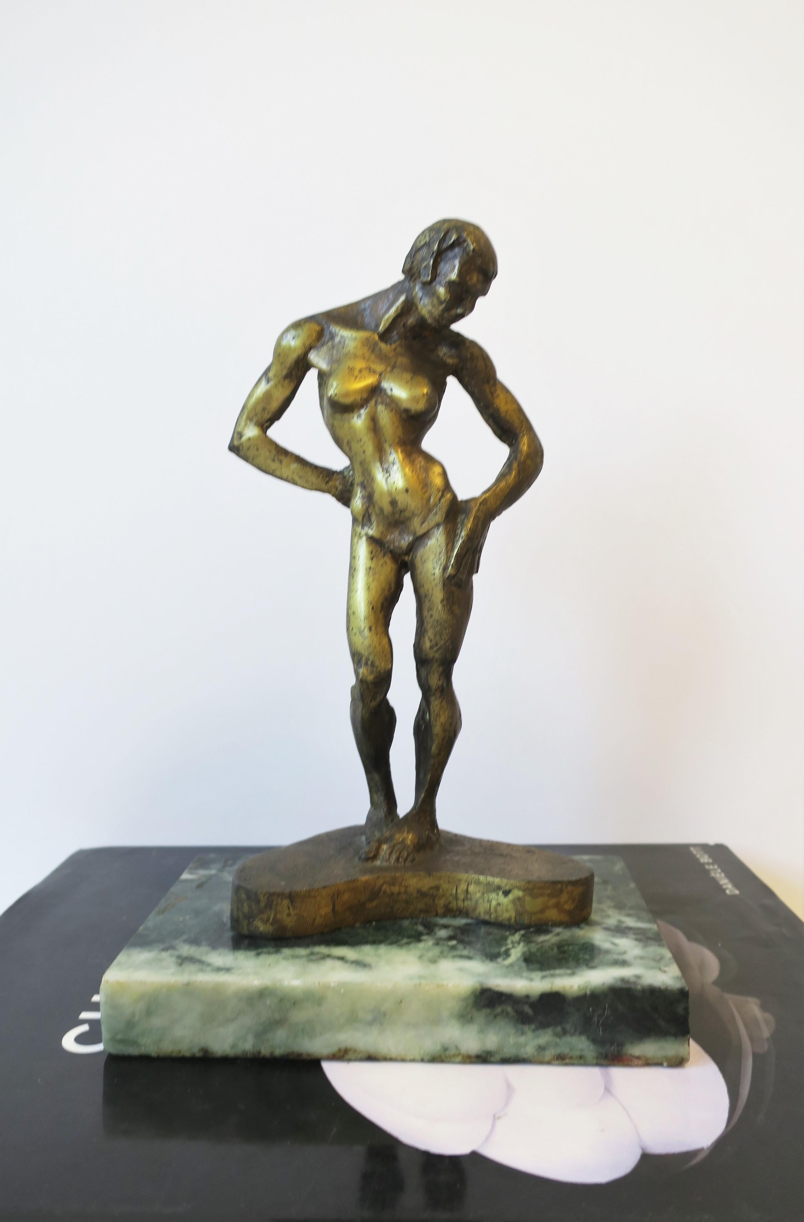 Art-Déco-Bronze-Skulptur einer weiblichen Bronzeskulptur von Michael Shacham, 1977 im Angebot 1