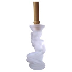 Female Figurative Sculpture Candlestick Holder styled after Lalique Art Nouveau