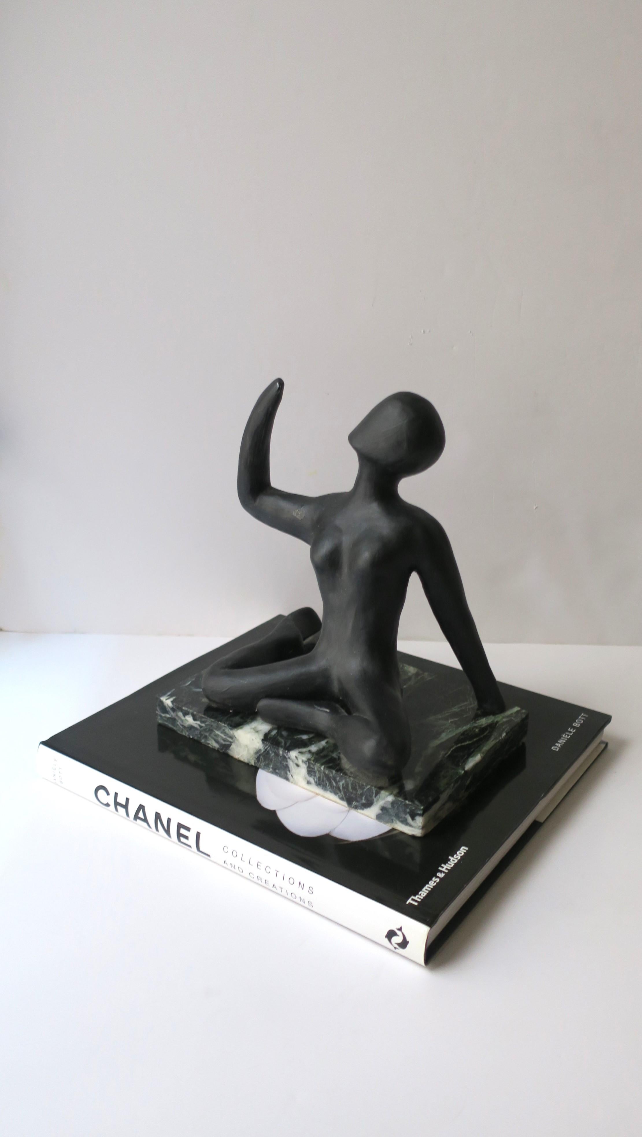 20th Century Female Figurative Sculpture on Marble Base For Sale