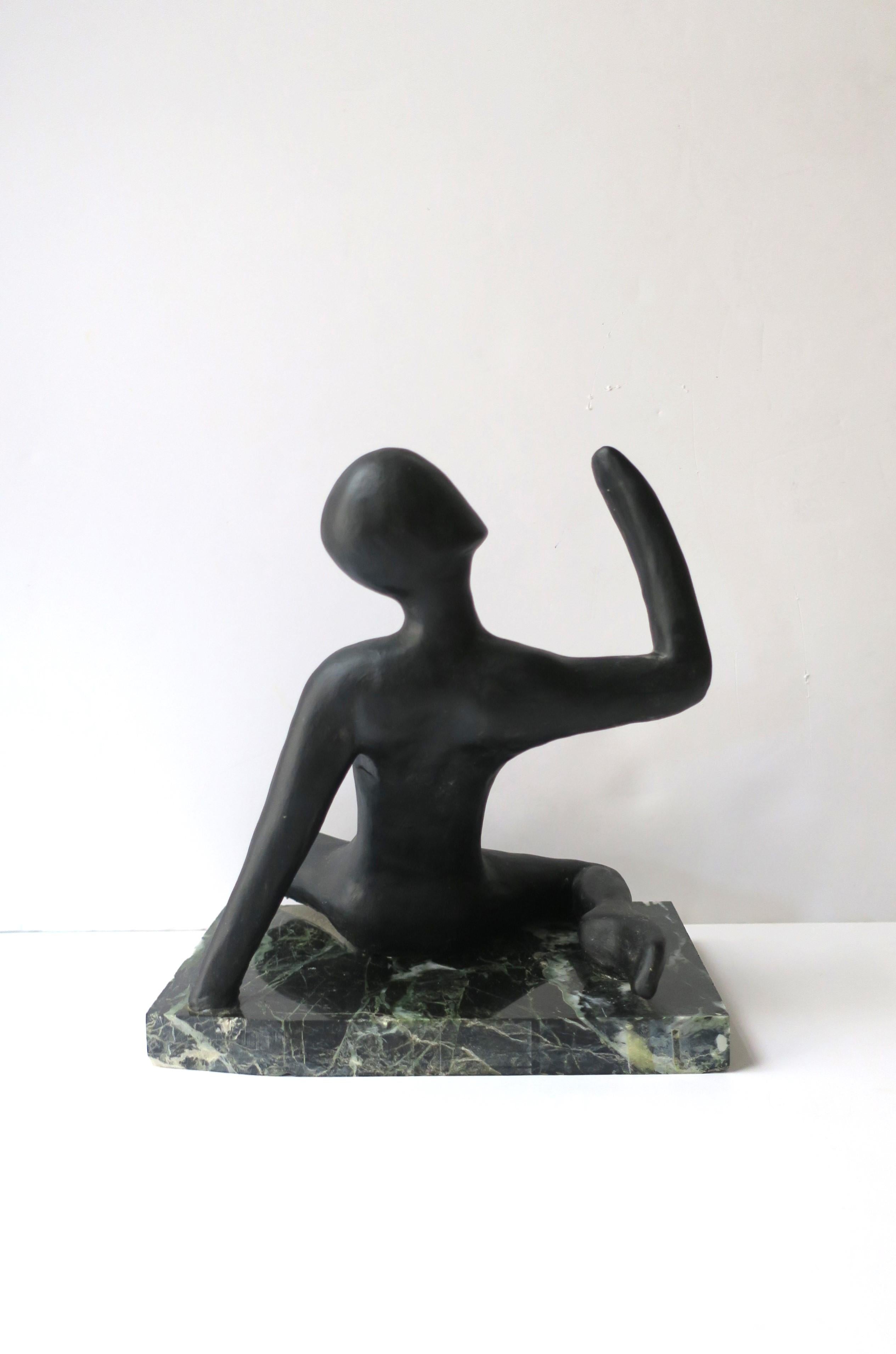 Female Figurative Sculpture on Marble Base For Sale 2
