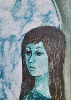 Female Figure Mid-Century Modern Painting