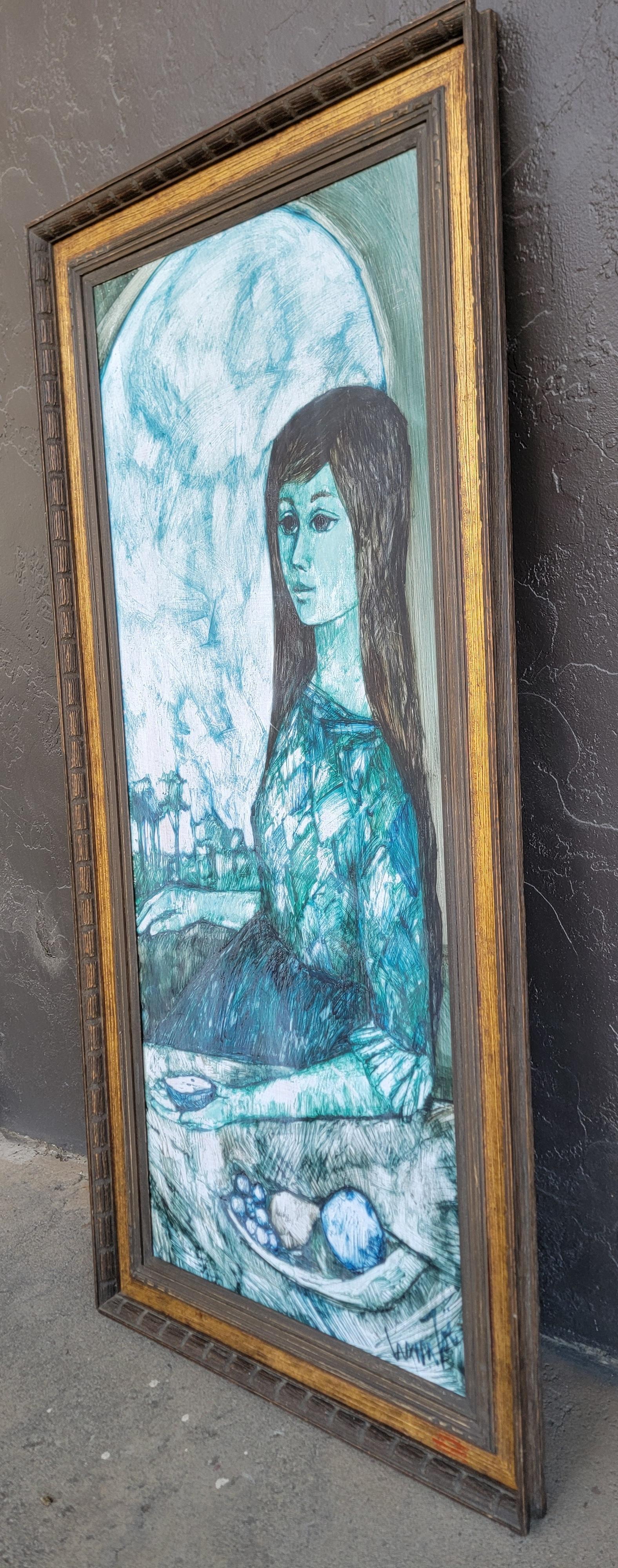 Weibliche Figur Malerei der Jahrhundertmitte Modernity im Zustand „Gut“ im Angebot in Fulton, CA