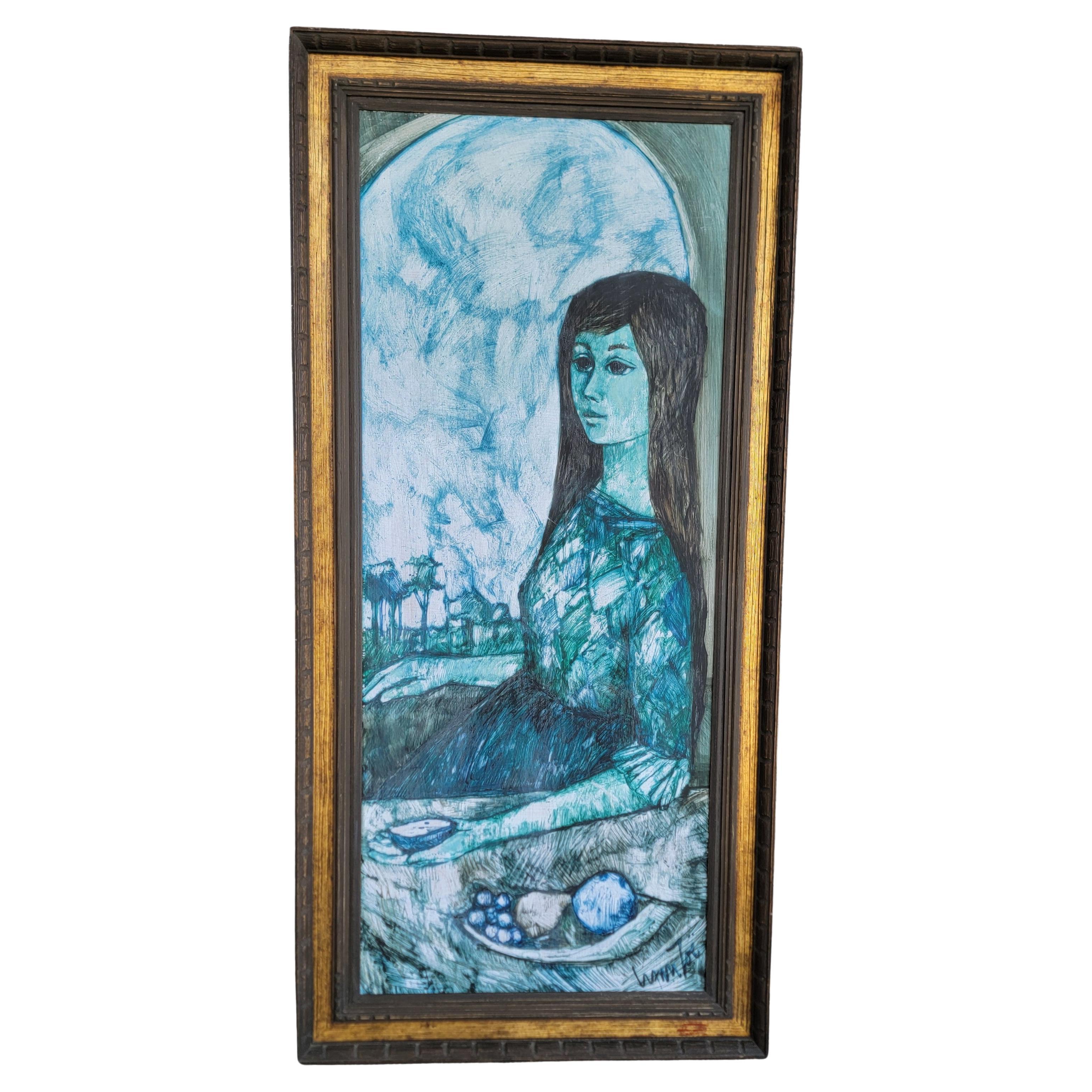 Female Figure Mid-Century Modern Painting