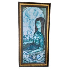 Female Figure Mid-Century Modern Painting