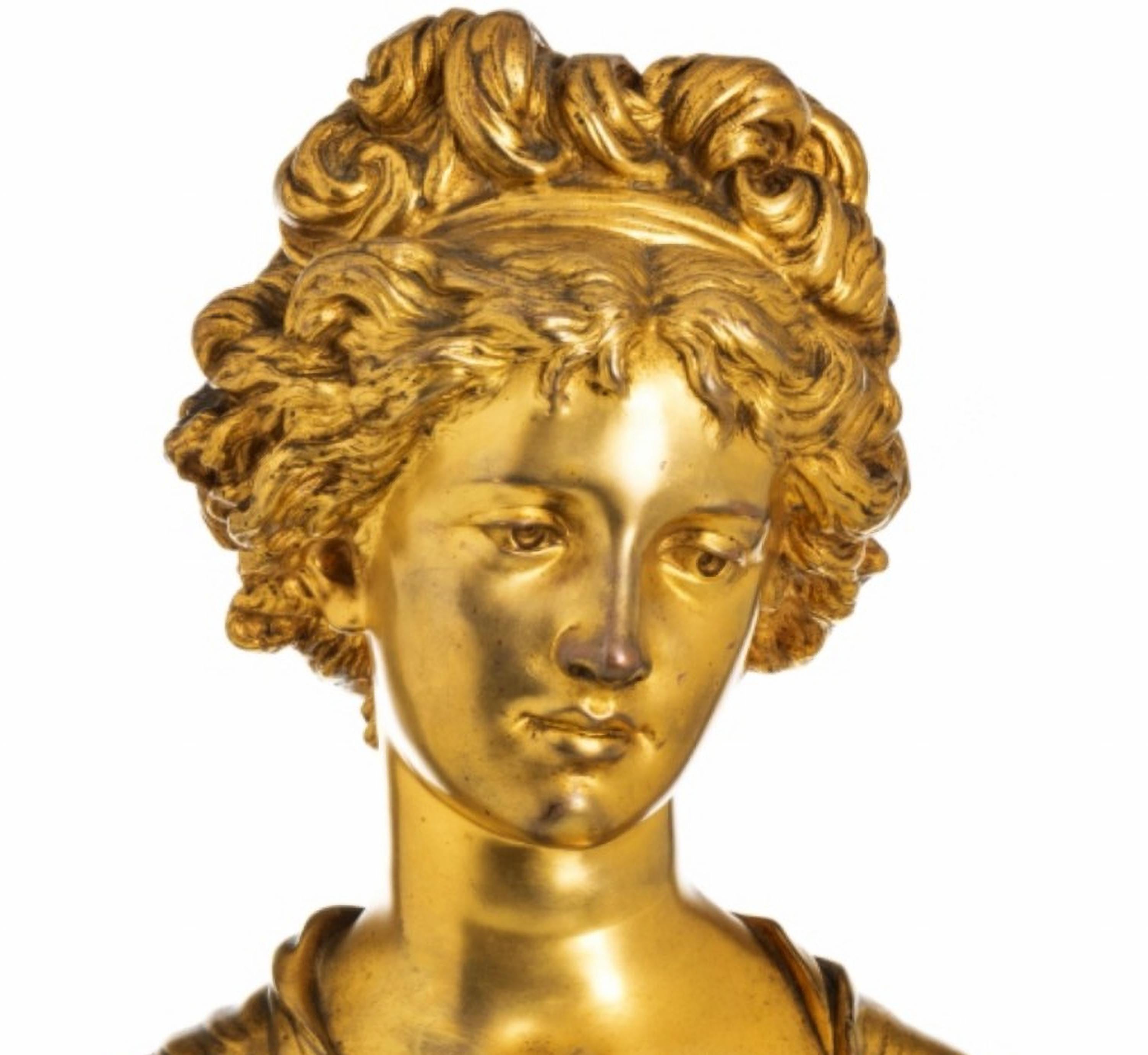 Weibliche Figur Skulptur Léopold OUDRY (1854-1882) (Barock) im Angebot