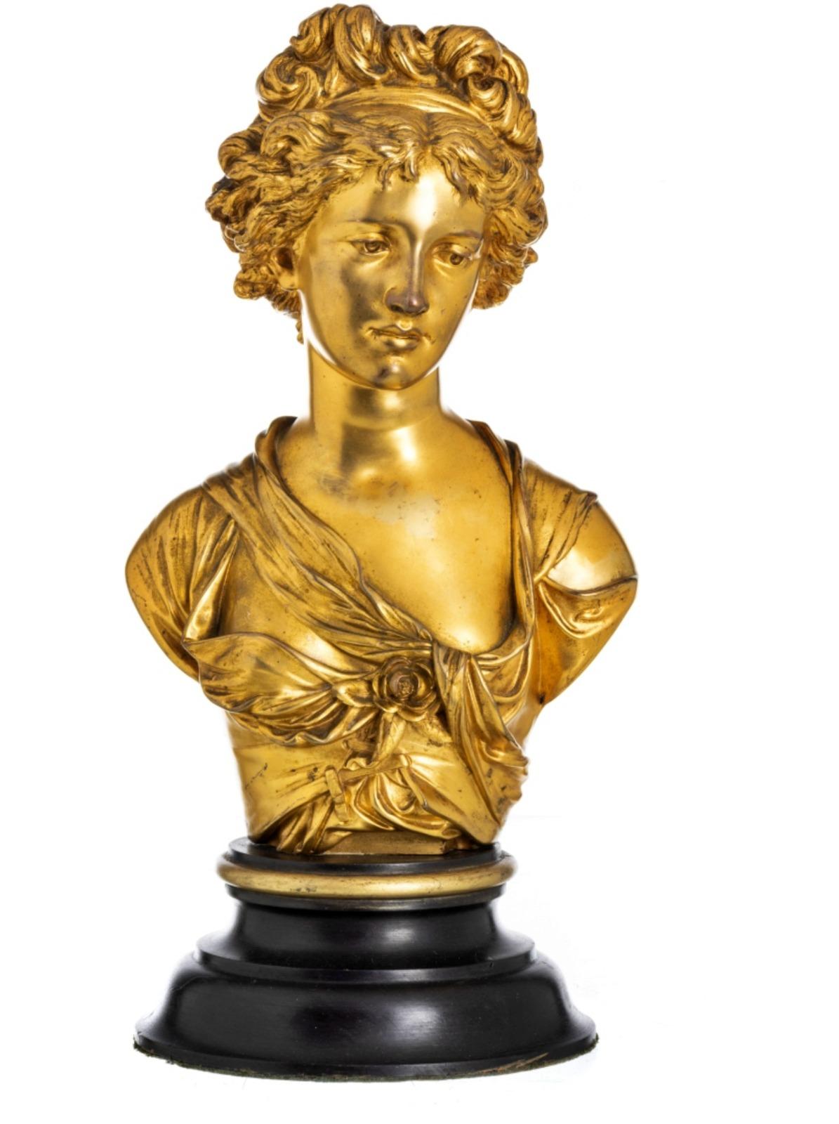 Weibliche Figur Skulptur Léopold OUDRY (1854-1882) (Französisch) im Angebot