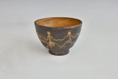 Female Figure Sgraffito Design Pottery Bowl by Rozsika Blackstone