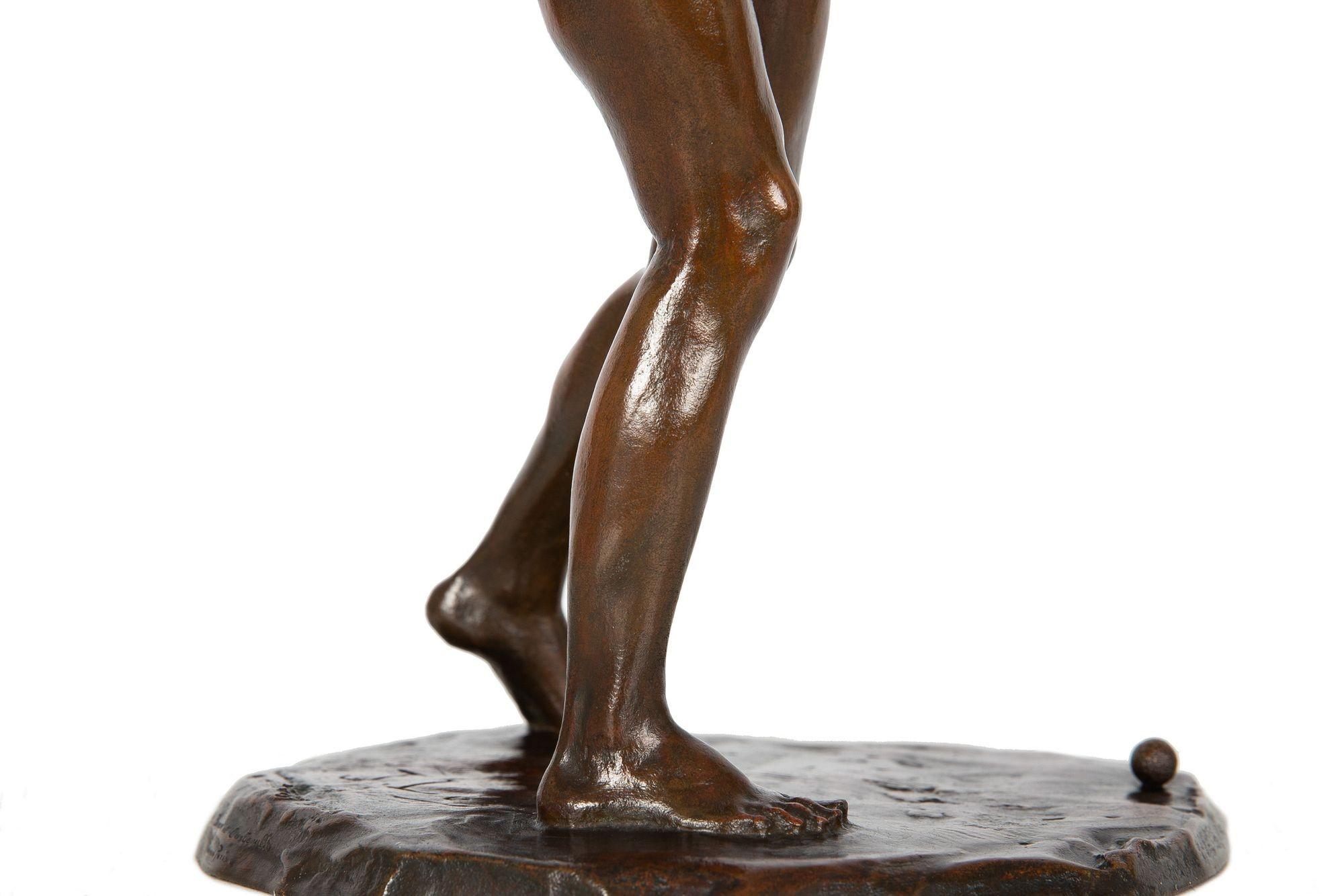“Female Golfer” '1909' French Antique Bronze Sculpture by Jacques Loysel 12