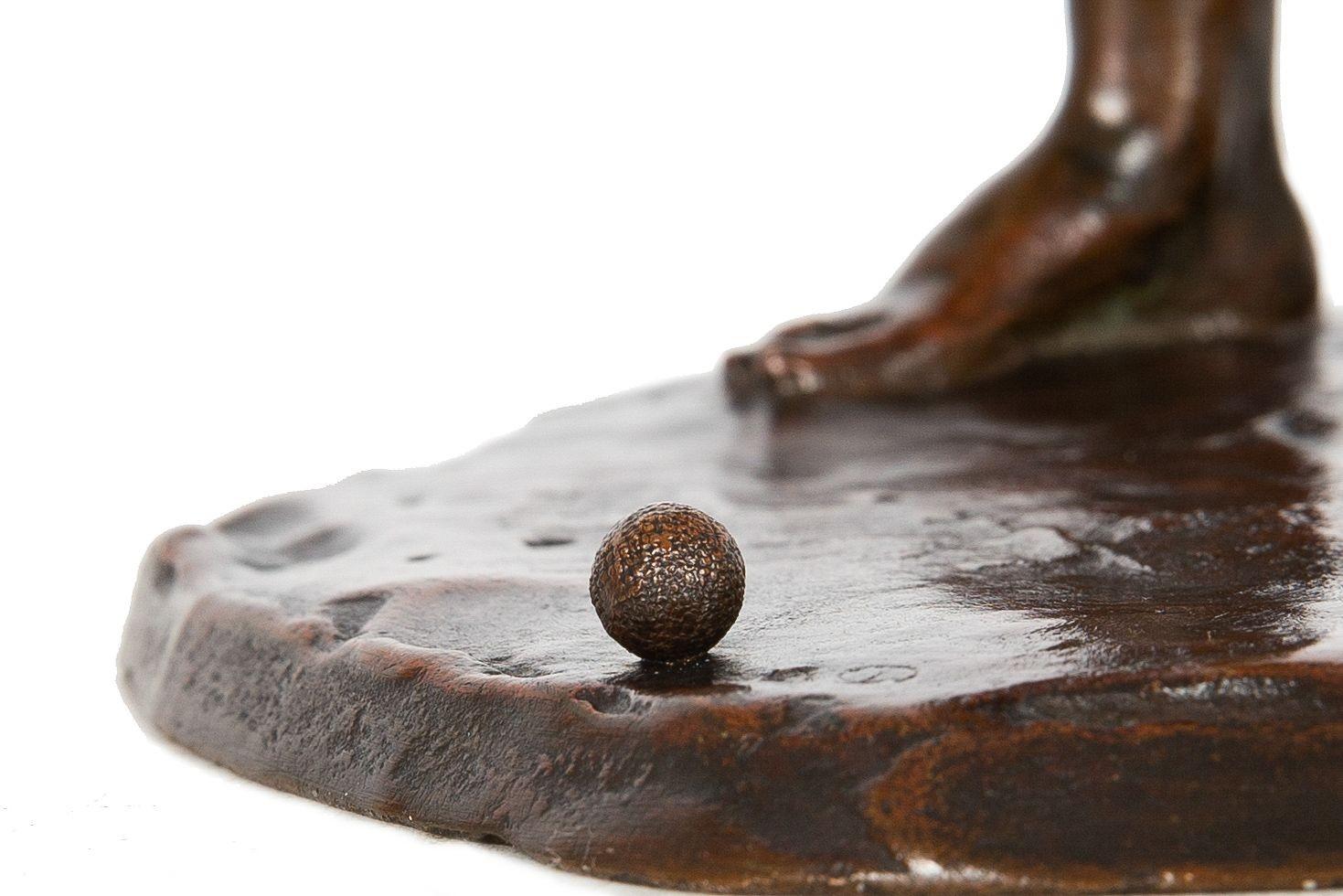 “Female Golfer” '1909' French Antique Bronze Sculpture by Jacques Loysel 14