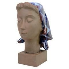 Female Head With Scarf No. 159/2897 By Johannes Hedegaard