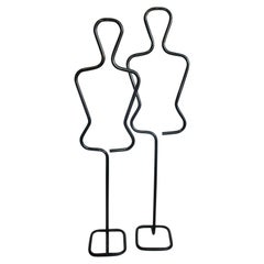 Vintage Silhouette Figural  Valet Stand , Tubular , Italy, 1980s (Female & Male) 