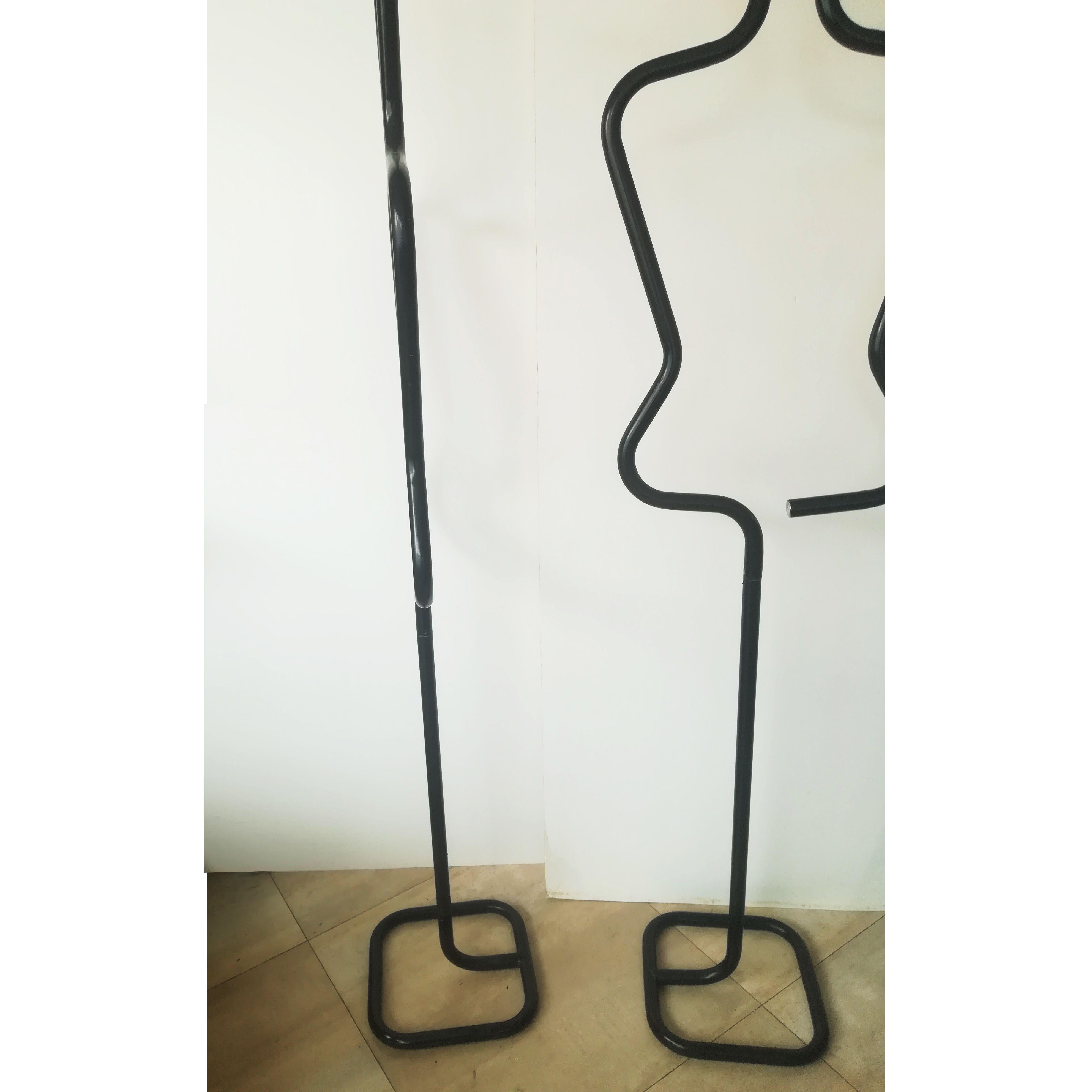 Silhouette Figural  Valet Stand , Tubular , Italy, 1980s (Female & Male)  For Sale 7