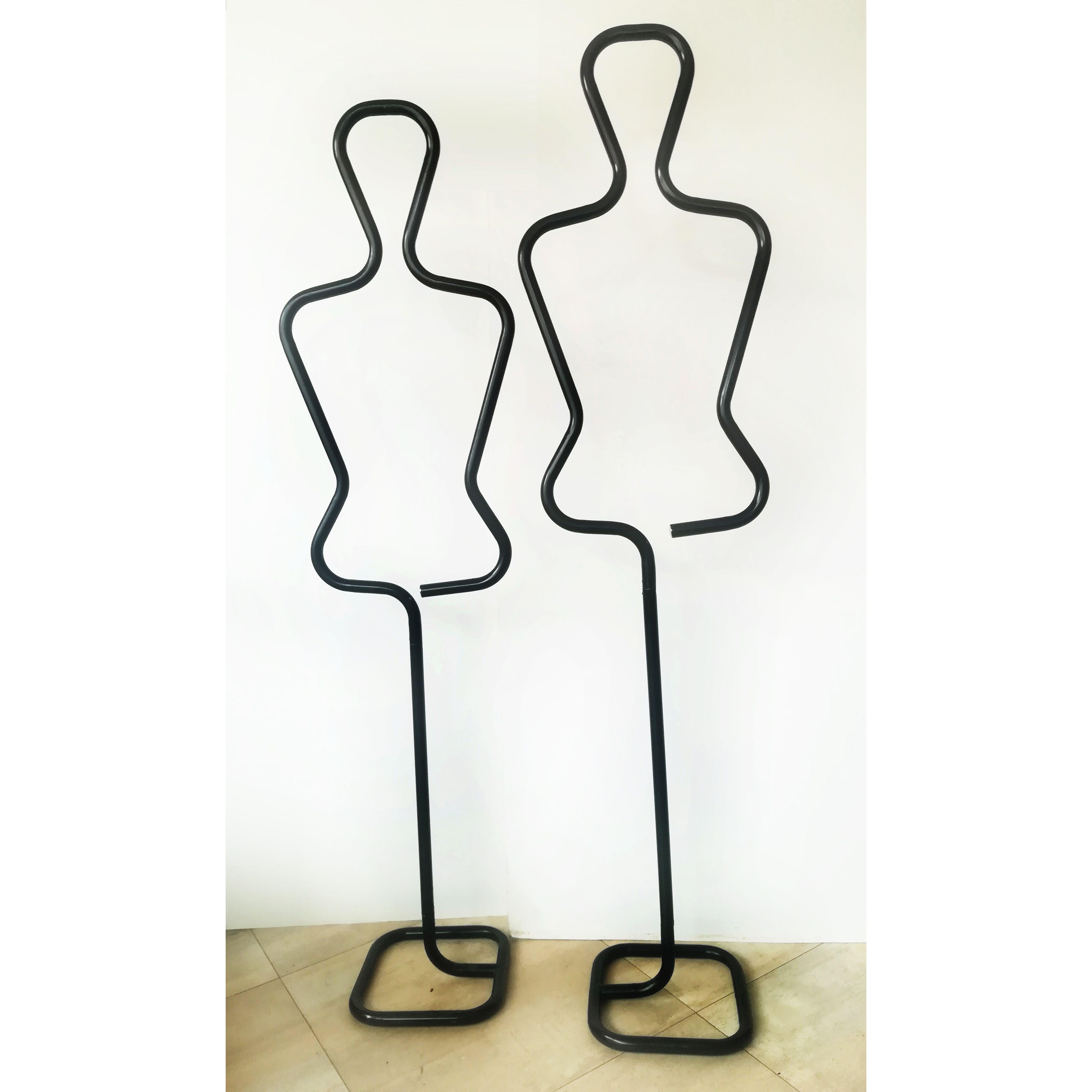 Silhouette Figural  Valet Stand , Tubular , Italy, 1980s (Female & Male)  For Sale 8