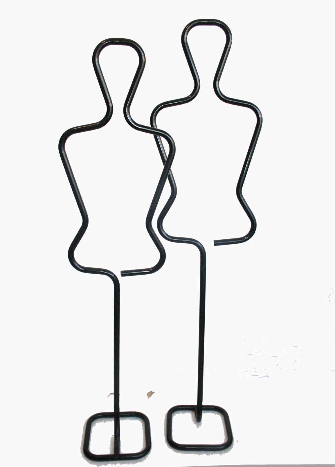 Metal Silhouette Figural  Valet Stand , Tubular , Italy, 1980s (Female & Male)  For Sale
