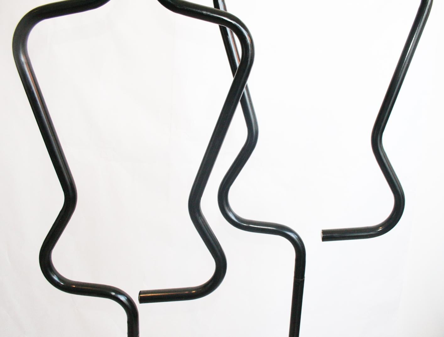 Late 20th Century Silhouette Figural  Valet Stand , Tubular , Italy, 1980s (Woman & Man) For Sale