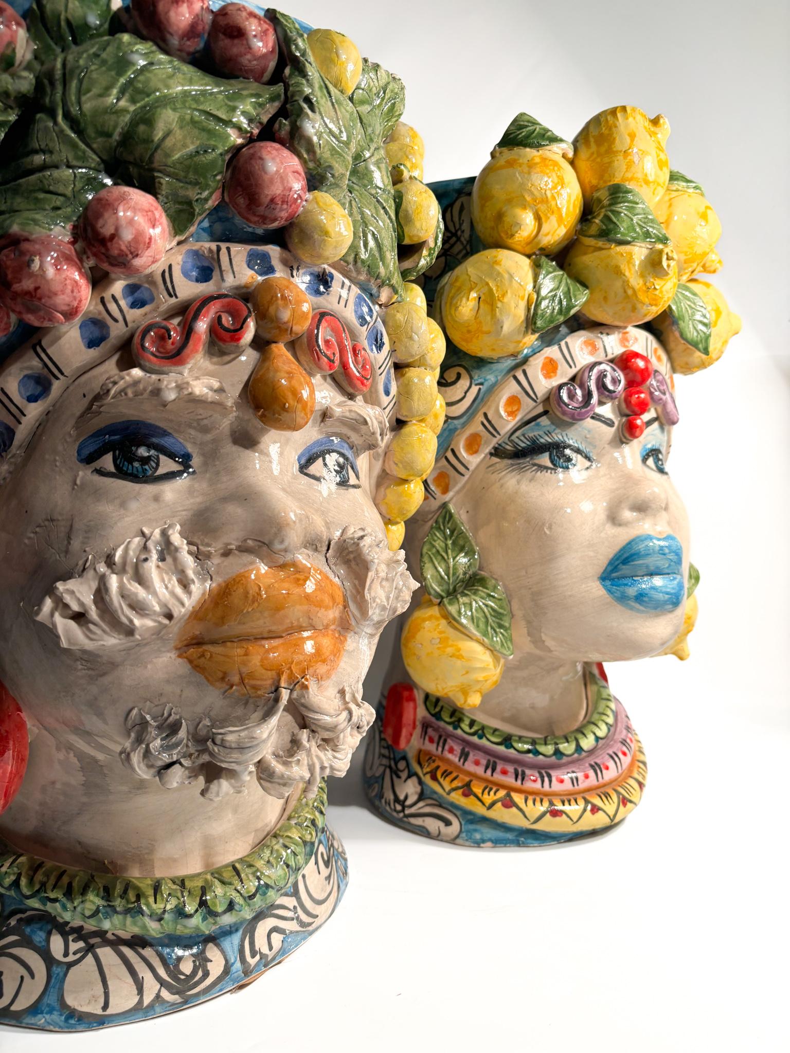 Female Moor's Head from Caltagirone by Ceramiche Germano from the 1990s For Sale 6
